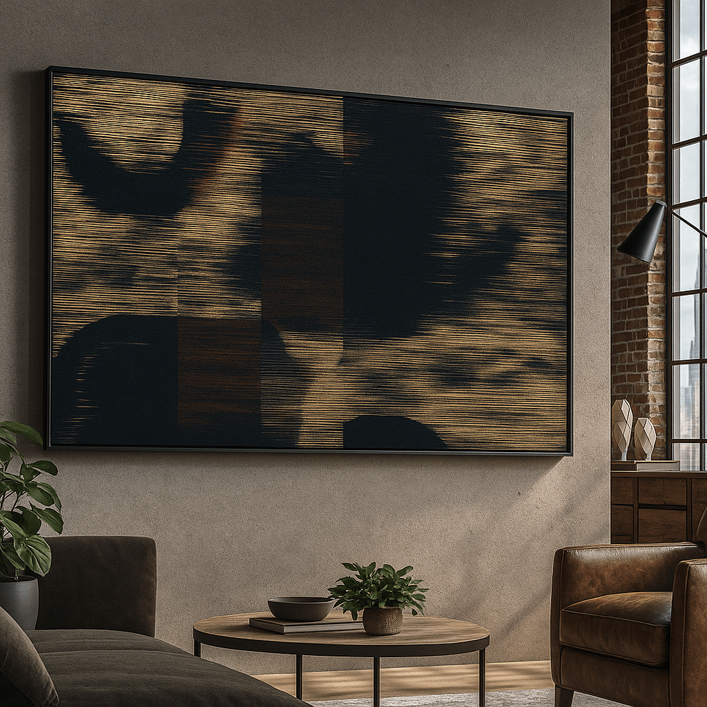 Canvas Print : Dark Static Pulse – Abstract Glitch Art Canvas Print - Chiara Rossetti