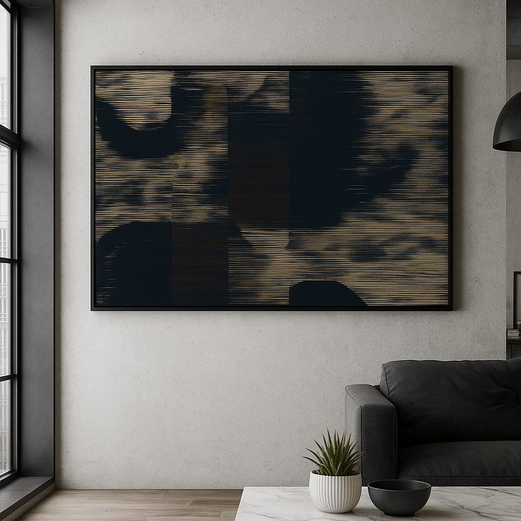 Canvas Print : Dark Static Pulse – Abstract Glitch Art Canvas Print - Chiara Rossetti