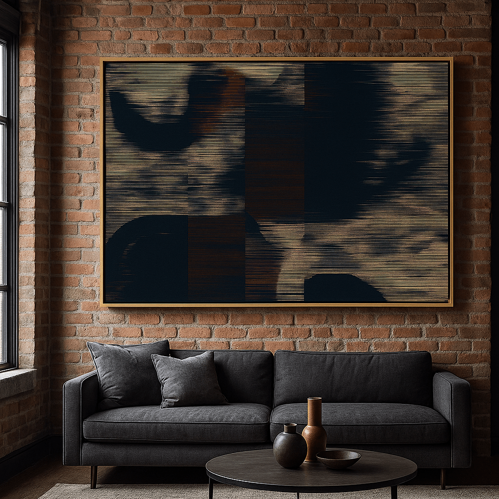 Canvas Print : Dark Static Pulse – Abstract Glitch Art Canvas Print - Chiara Rossetti