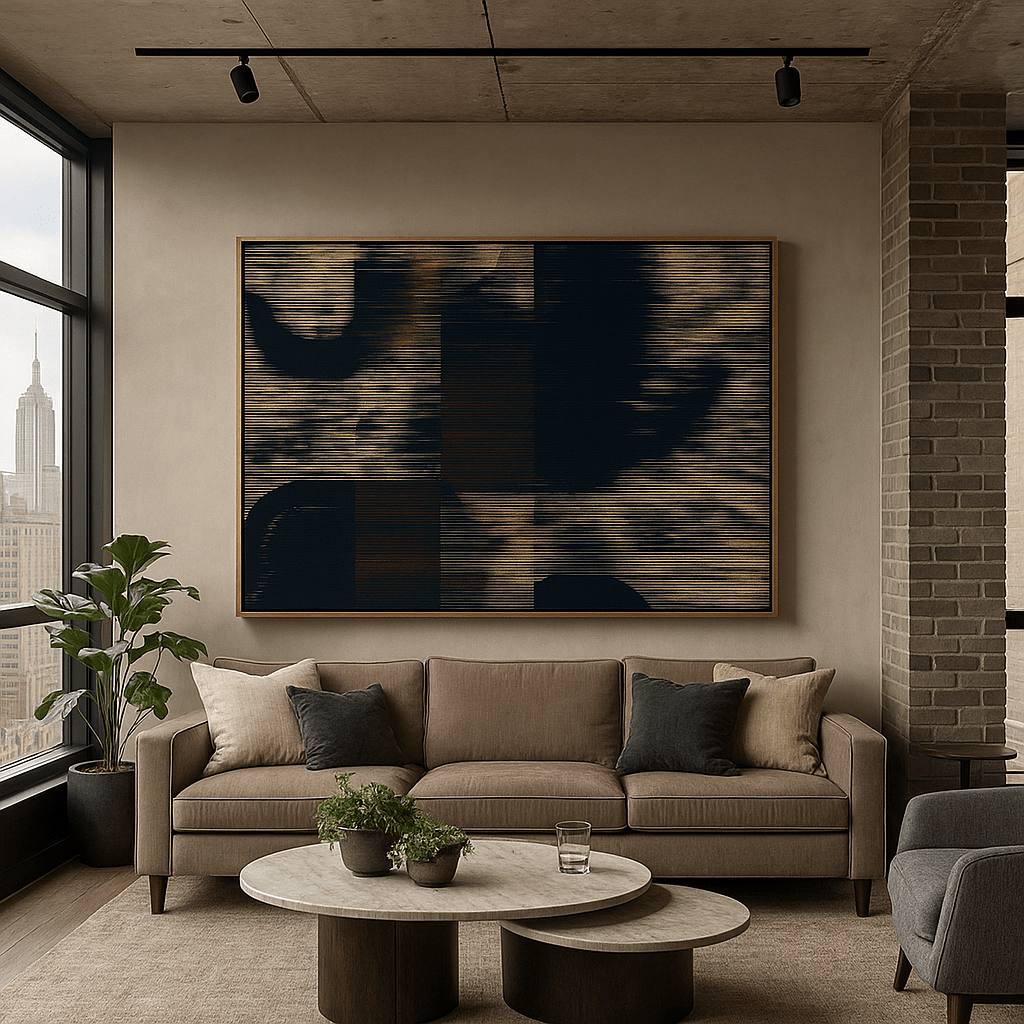Canvas Print : Dark Static Pulse – Abstract Glitch Art Canvas Print - Chiara Rossetti