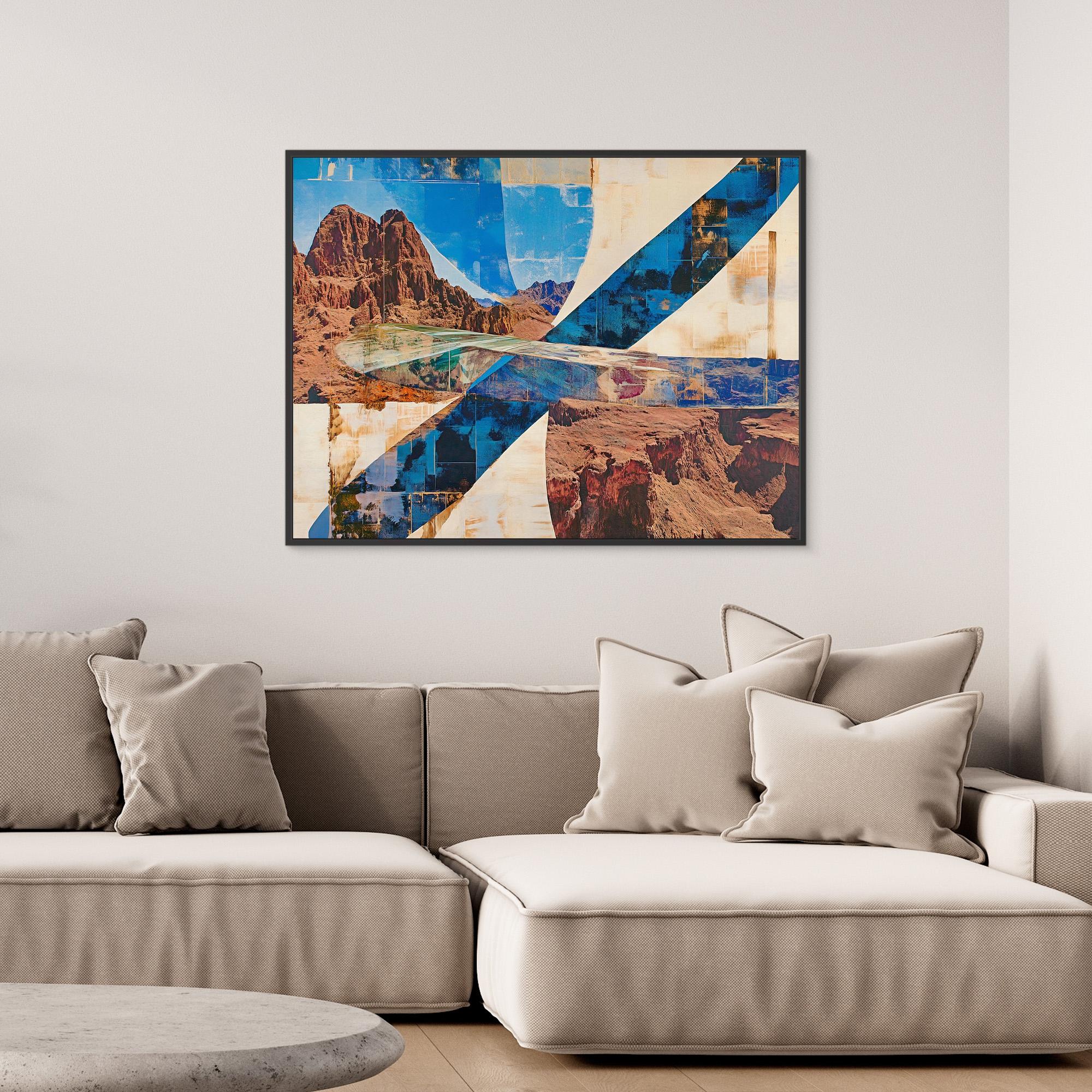 Canvas Print : Desert Dreamscape Photography - Abstract Grand Canyon Art modern abstract canvas wall art by Rossetti Art – luxury interior design artwork for living room, bedroom, office – Abstract Brushstroke Wall Art contemporary wall painting handmade wall art