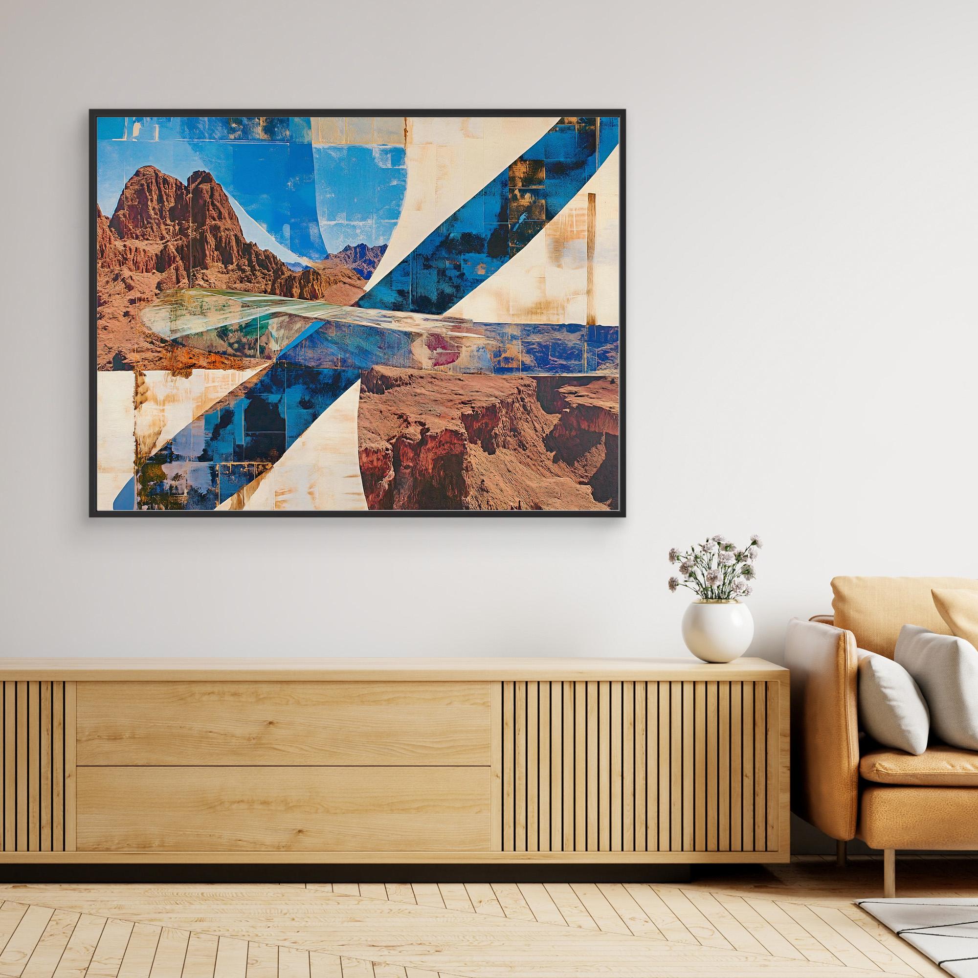 Canvas Print : Desert Dreamscape Photography - Abstract Grand Canyon Art modern abstract canvas wall art by Rossetti Art – luxury interior design artwork for living room, bedroom, office – Abstract Brushstroke Wall Art contemporary wall painting handmade wall art