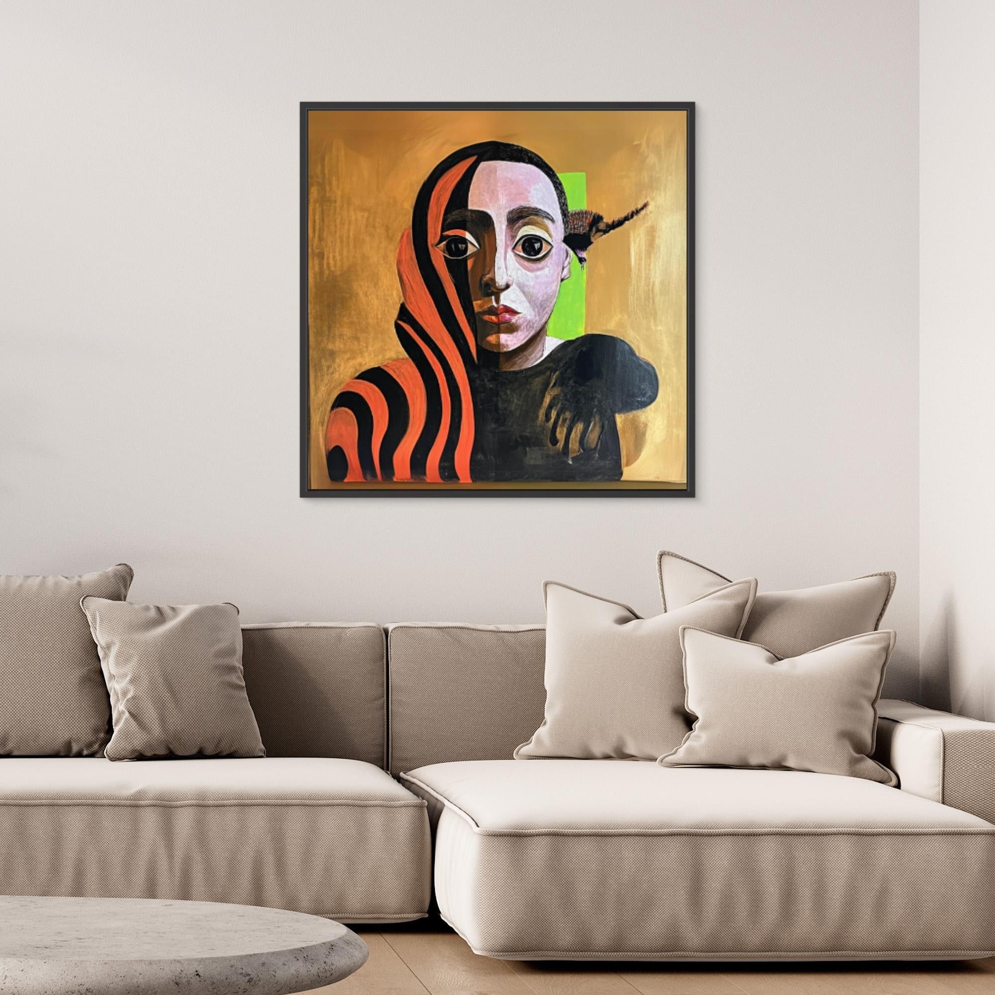 "Canvas Print: Duality of Colors - Abstract Portrait Art" - Chiara Rossetti
