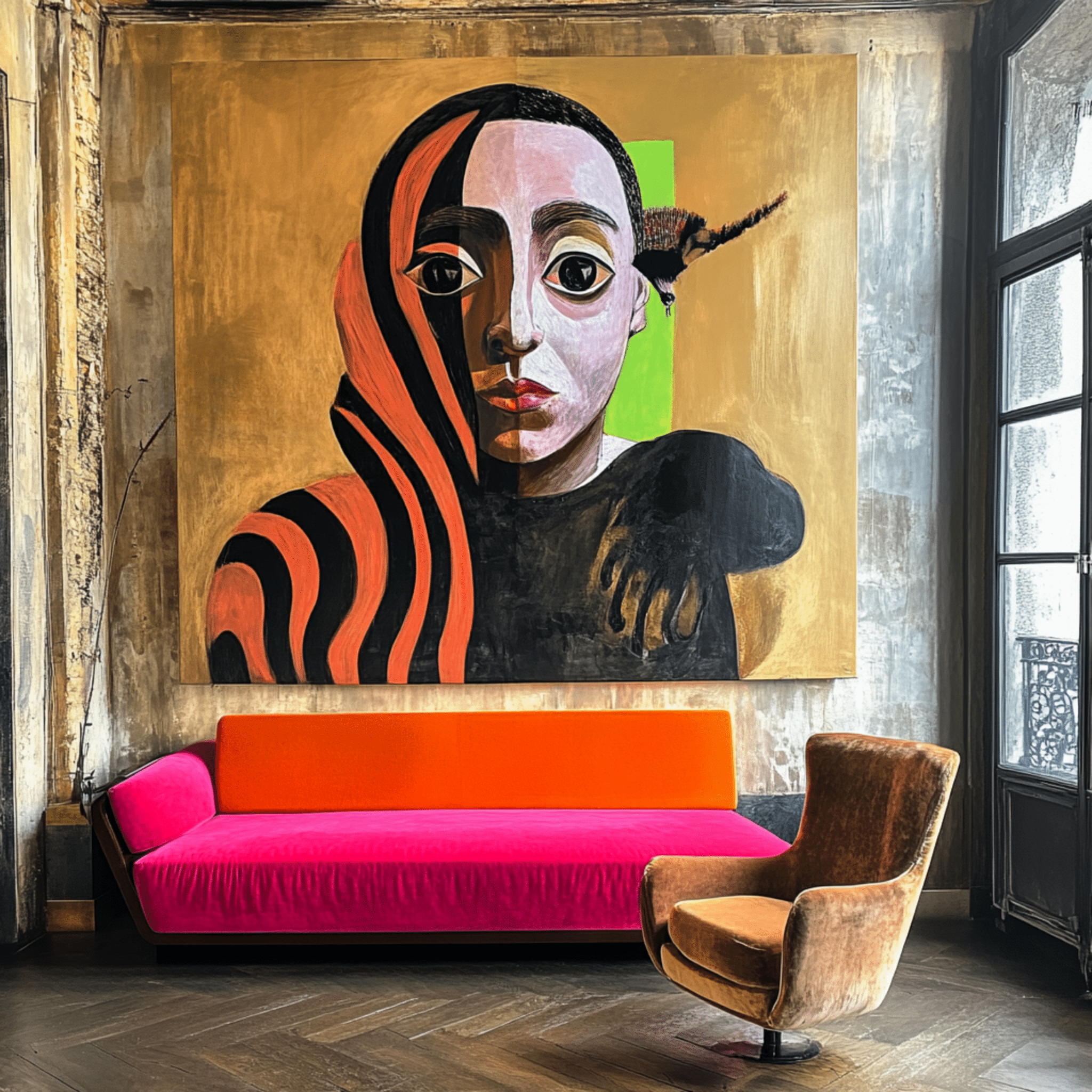 "Canvas Print: Duality of Colors - Abstract Portrait Art" - Chiara Rossetti