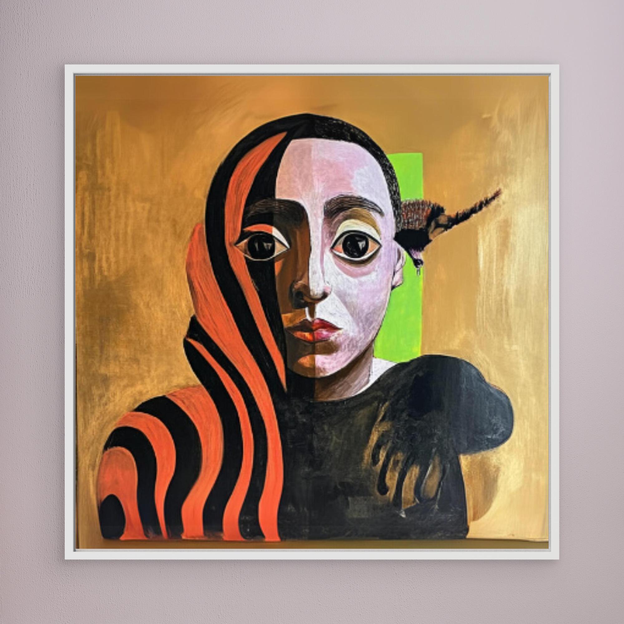 "Canvas Print: Duality of Colors - Abstract Portrait Art" - Chiara Rossetti