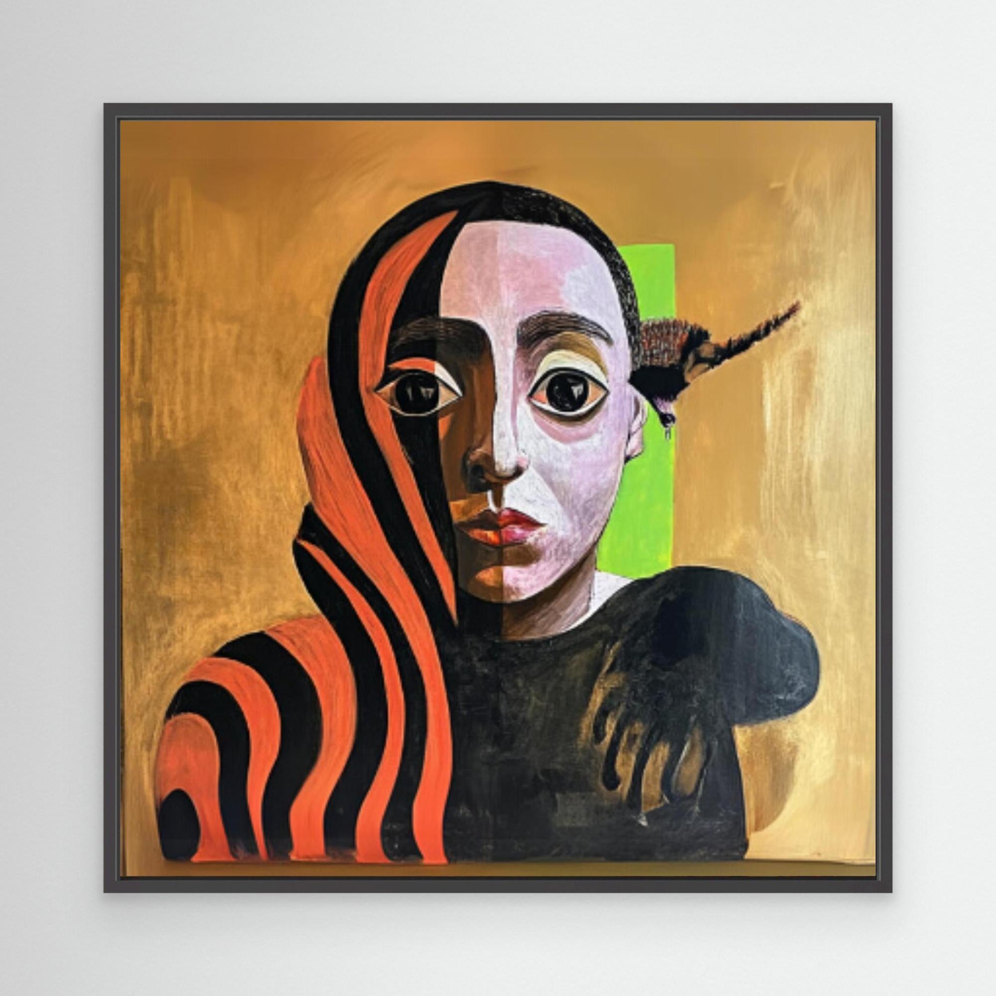 "Canvas Print: Duality of Colors - Abstract Portrait Art" - Chiara Rossetti
