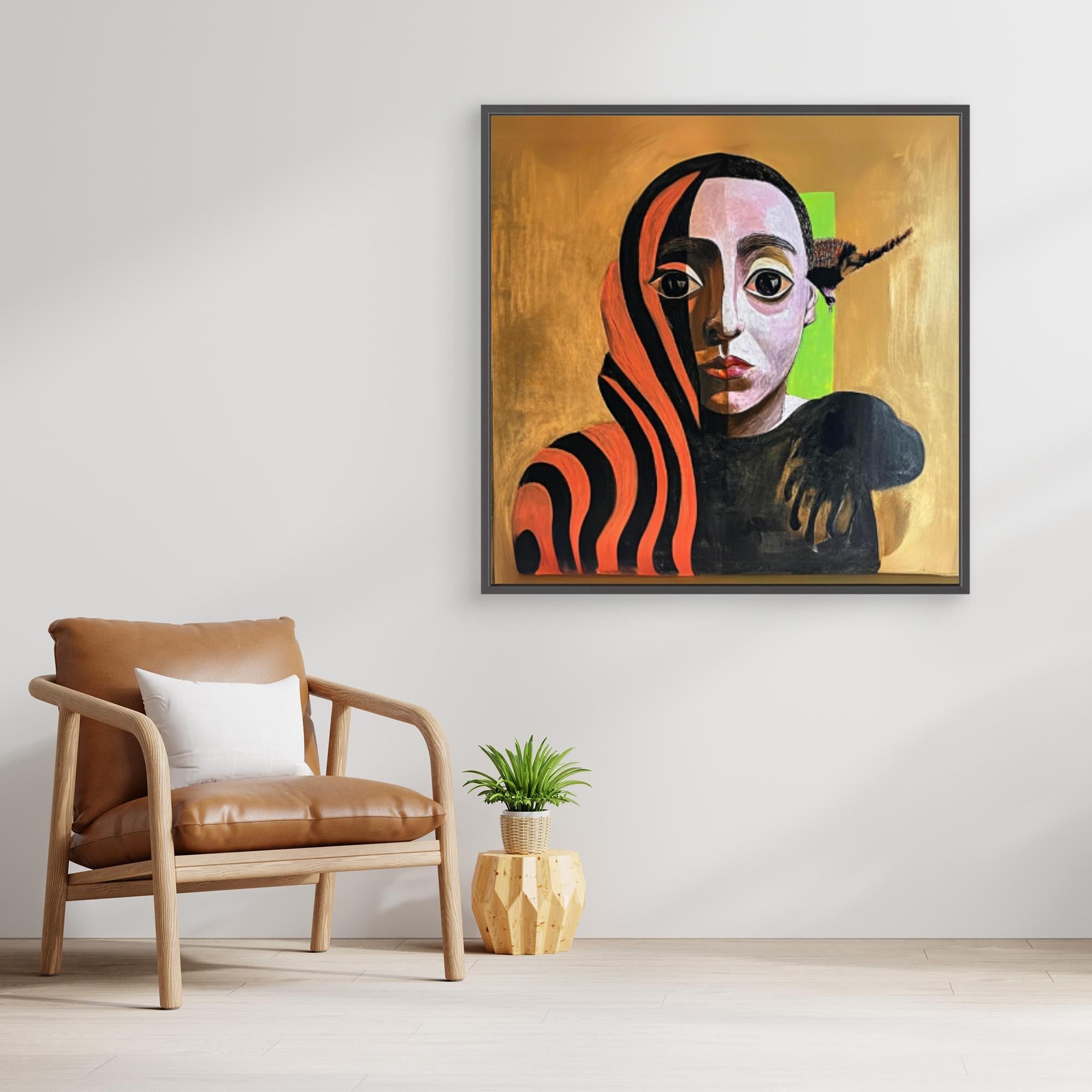 "Canvas Print: Duality of Colors - Abstract Portrait Art" - Chiara Rossetti