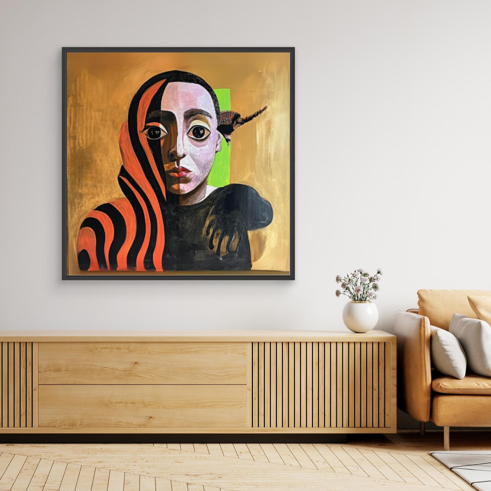 "Canvas Print: Duality of Colors - Abstract Portrait Art" - Chiara Rossetti