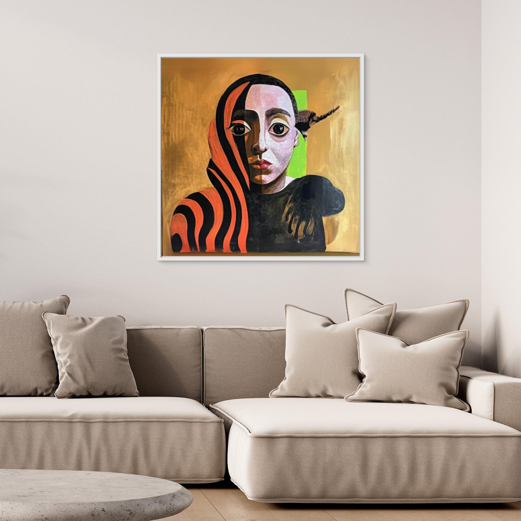 "Canvas Print: Duality of Colors - Abstract Portrait Art" - Chiara Rossetti