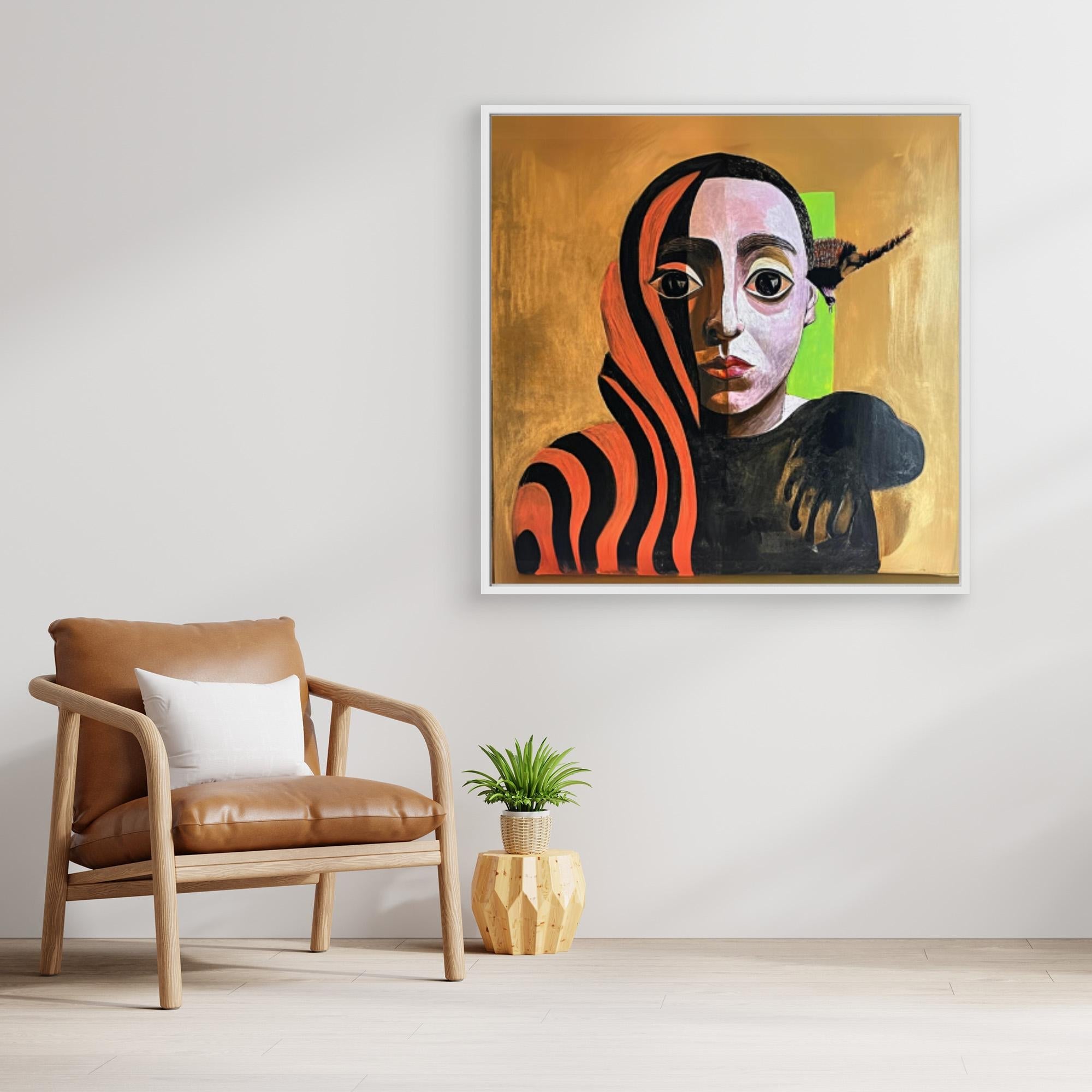 "Canvas Print: Duality of Colors - Abstract Portrait Art" - Chiara Rossetti