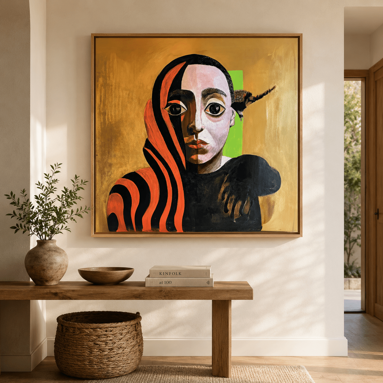 "Canvas Print: Duality of Colors - Abstract Portrait Art"