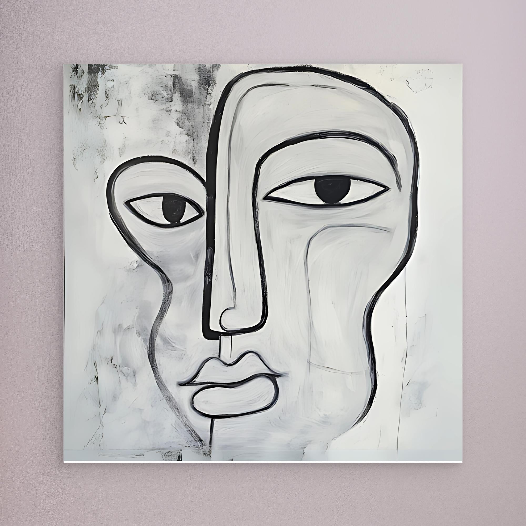 Canvas Print: Duality of the Soul – Abstract Black & White Art modern abstract canvas wall art by Rossetti Art – luxury interior design artwork for living room, bedroom, office – Abstract Black and Gold Wall Art Abstract Line Art Black And White Art