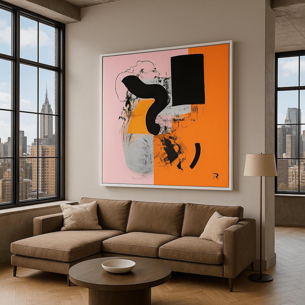 Canvas Print : Dynamic Flow – Abstract Geometric Wall Art Print modern abstract canvas wall art by Rossetti Art – luxury interior design artwork for living room, bedroom, office – Minimalist abstract art Minimalist Abstract Canvas Art Minimalist Art for Sale