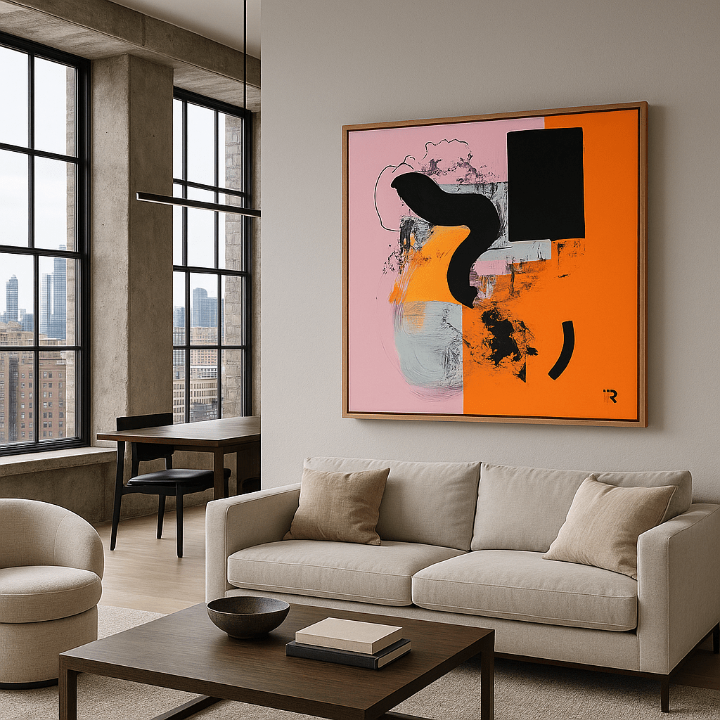 Canvas Print : Dynamic Flow – Abstract Geometric Wall Art Print modern abstract canvas wall art by Rossetti Art – luxury interior design artwork for living room, bedroom, office – Minimalist abstract art Minimalist Abstract Canvas Art Minimalist Art for Sale