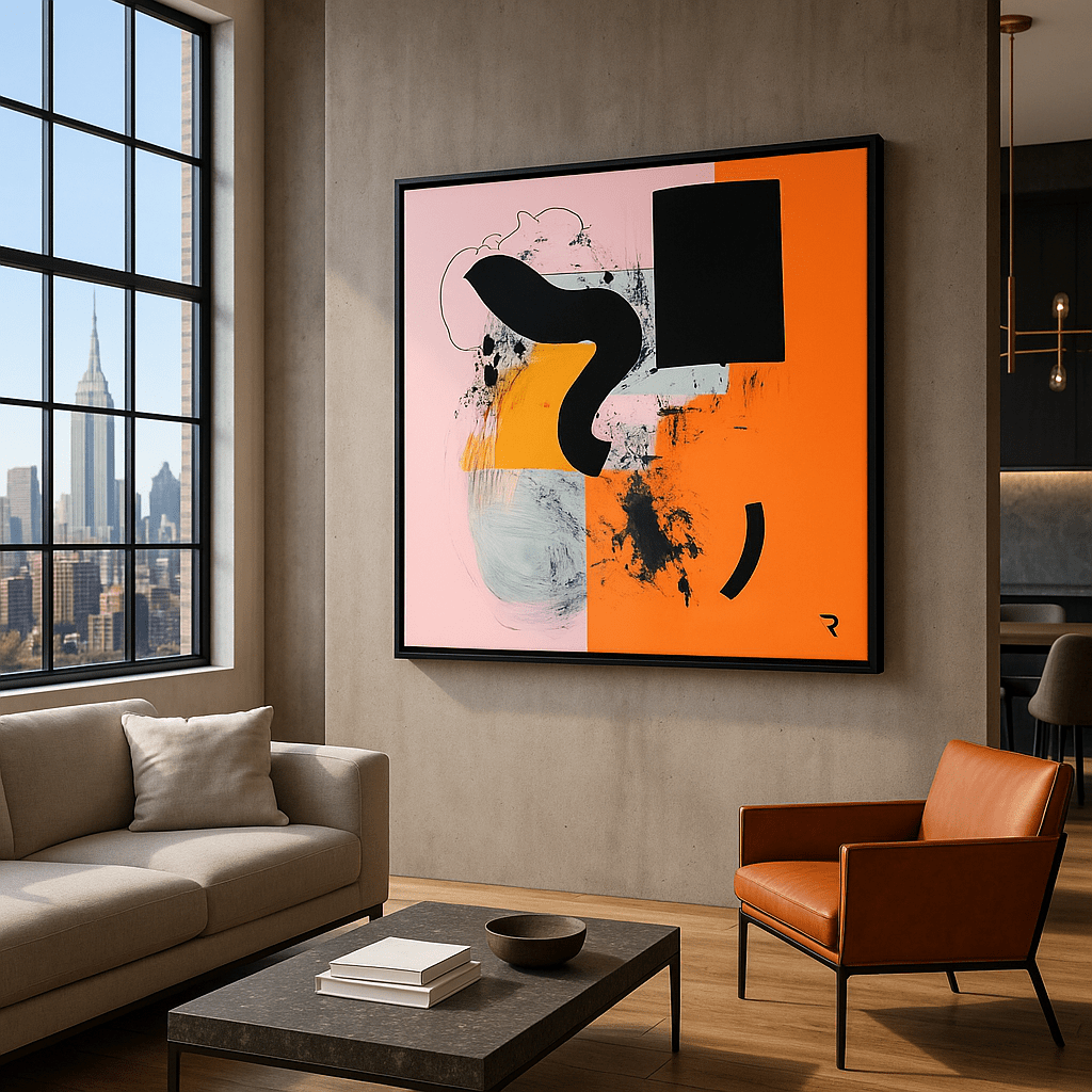 Canvas Print : Dynamic Flow – Abstract Geometric Wall Art Print modern abstract canvas wall art by Rossetti Art – luxury interior design artwork for living room, bedroom, office – Minimalist abstract art Minimalist Abstract Canvas Art Minimalist Art for Sale