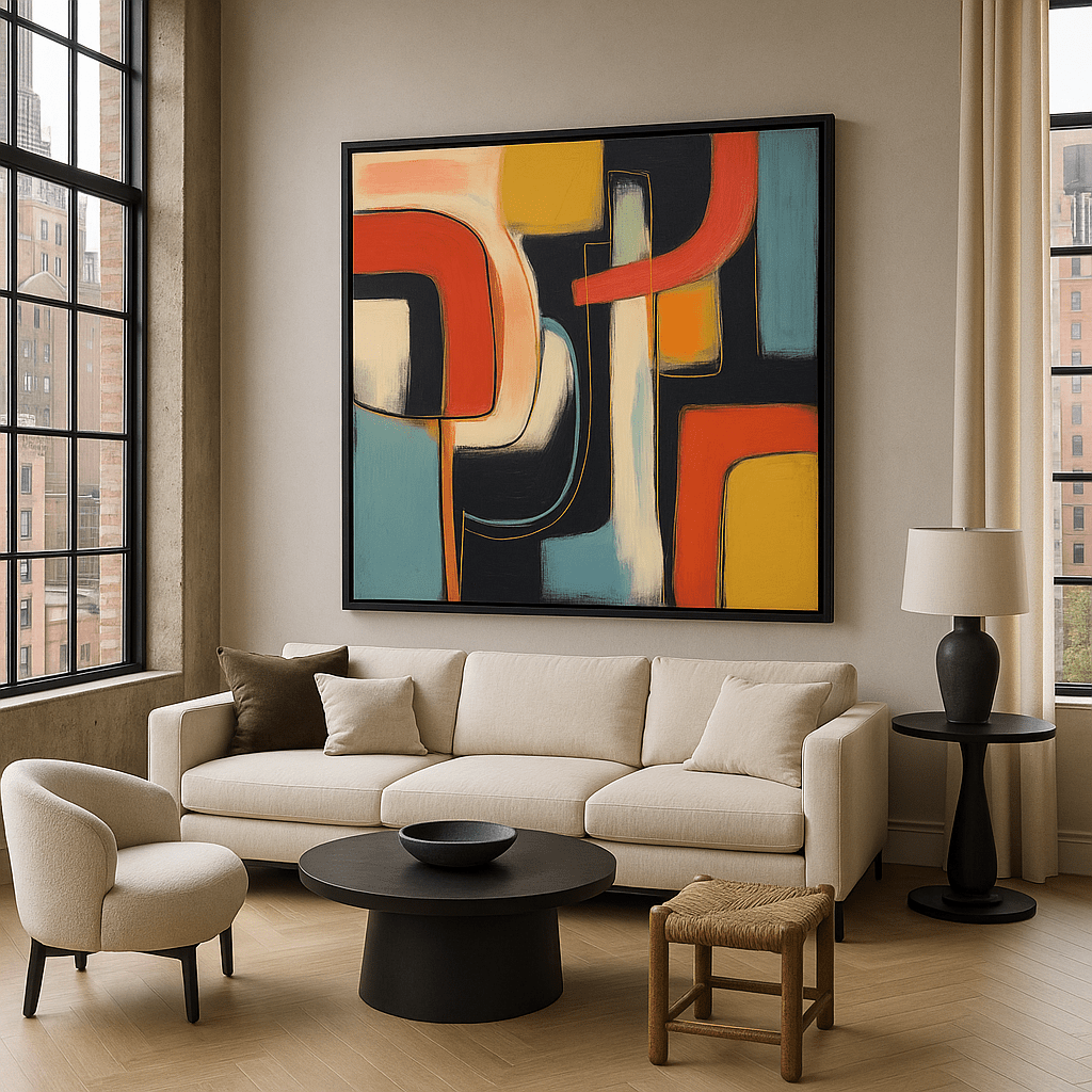 Canvas Print : "Dynamic Harmony II" - Geometric Abstract Modern Art Print - Chiara Rossetti