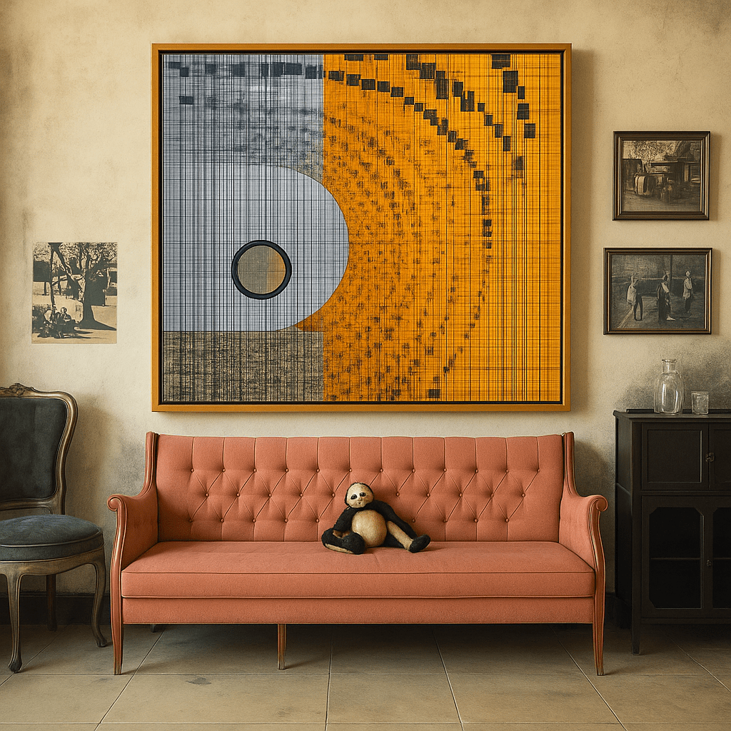 Canvas Print : Dynamic Yellow & Black Geometric - Abstract Art modern abstract canvas wall art by Rossetti Art – luxury interior design artwork for living room, bedroom, office – Abstract Modern Wall Art Bold Geometric Canvas Contemporary Minimalist Decor