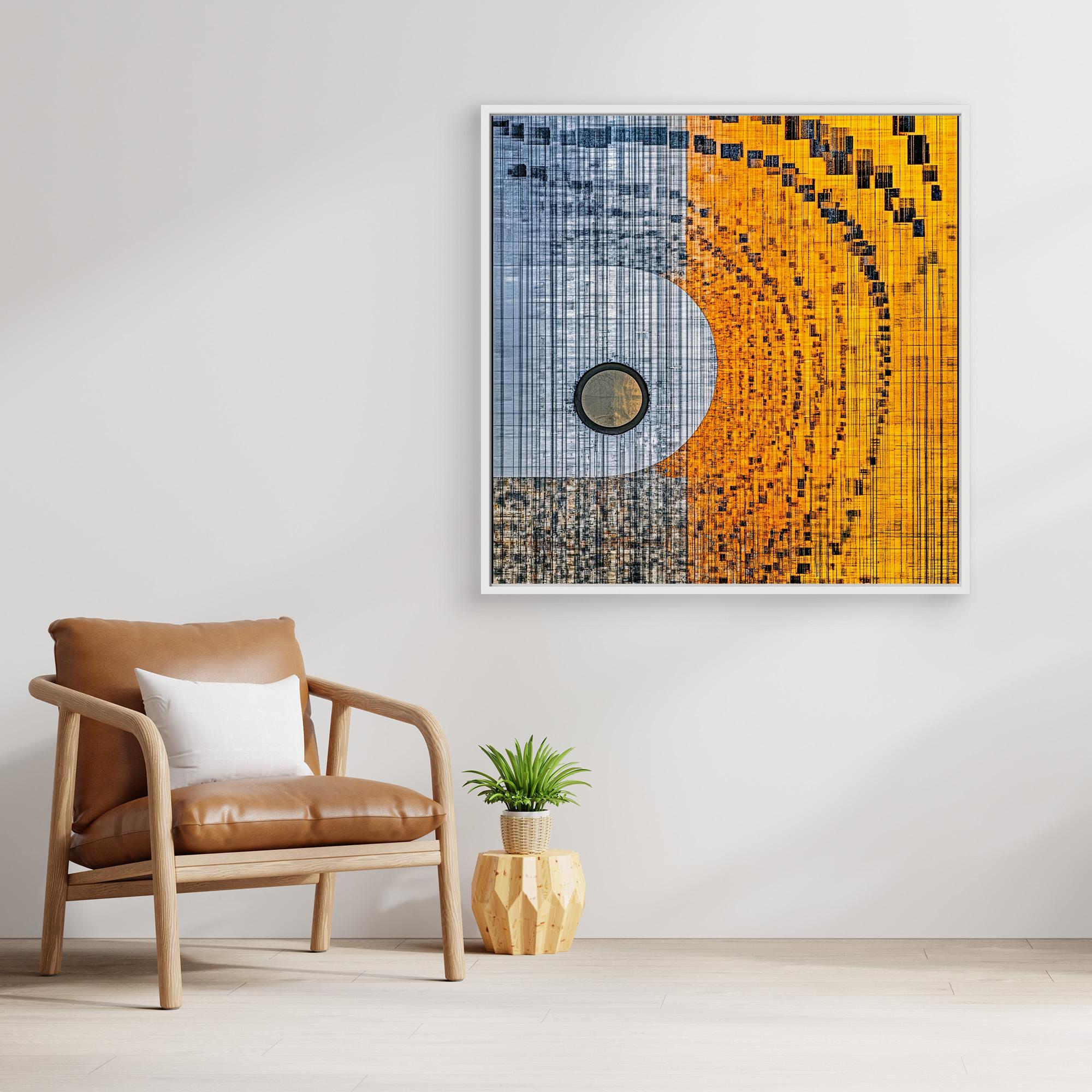 Canvas Print : Dynamic Yellow & Black Geometric - Abstract Art modern abstract canvas wall art by Rossetti Art – luxury interior design artwork for living room, bedroom, office – Abstract Modern Wall Art Bold Geometric Canvas Contemporary Minimalist Decor