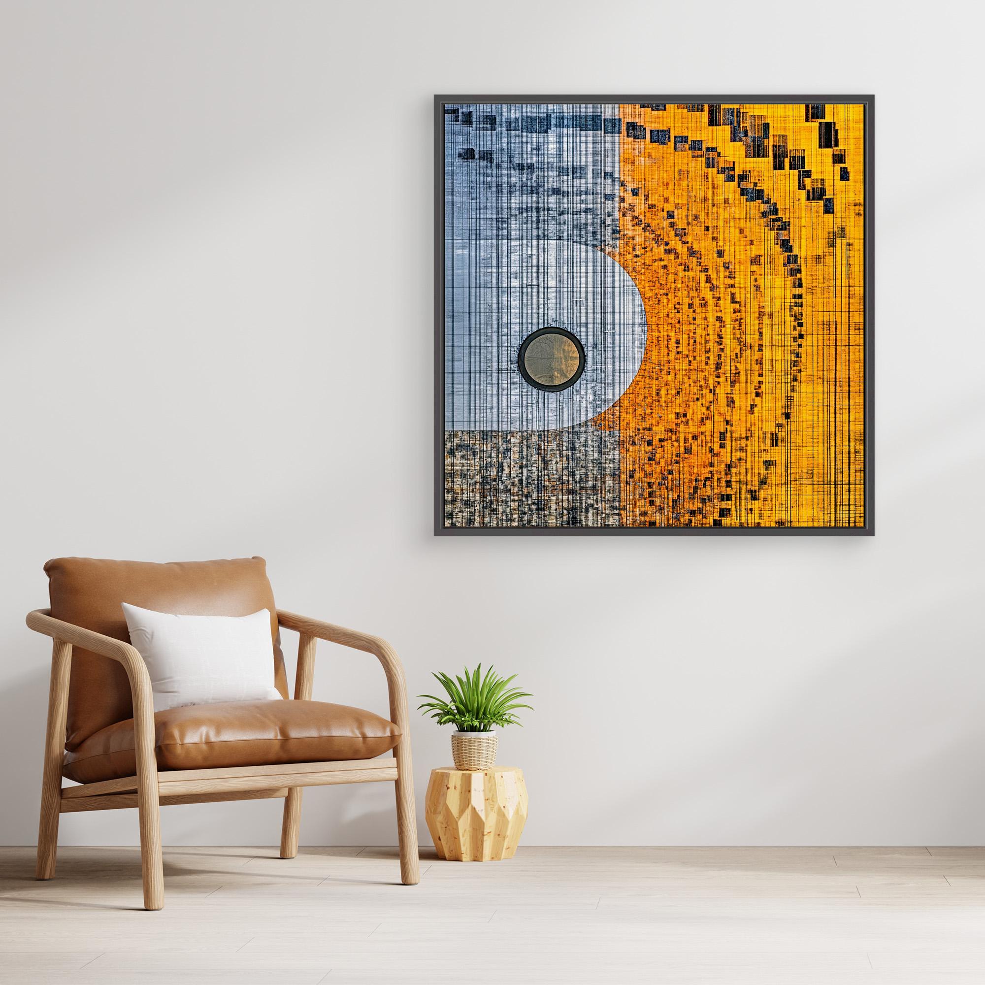 Canvas Print : Dynamic Yellow & Black Geometric - Abstract Art modern abstract canvas wall art by Rossetti Art – luxury interior design artwork for living room, bedroom, office – Abstract Modern Wall Art Bold Geometric Canvas Contemporary Minimalist Decor