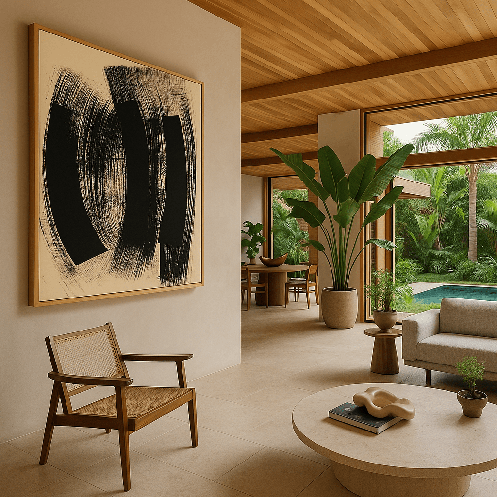 Canvas Print : Echoes in Motion – Minimalist Brushstroke Abstract Wall Art - Chiara Rossetti