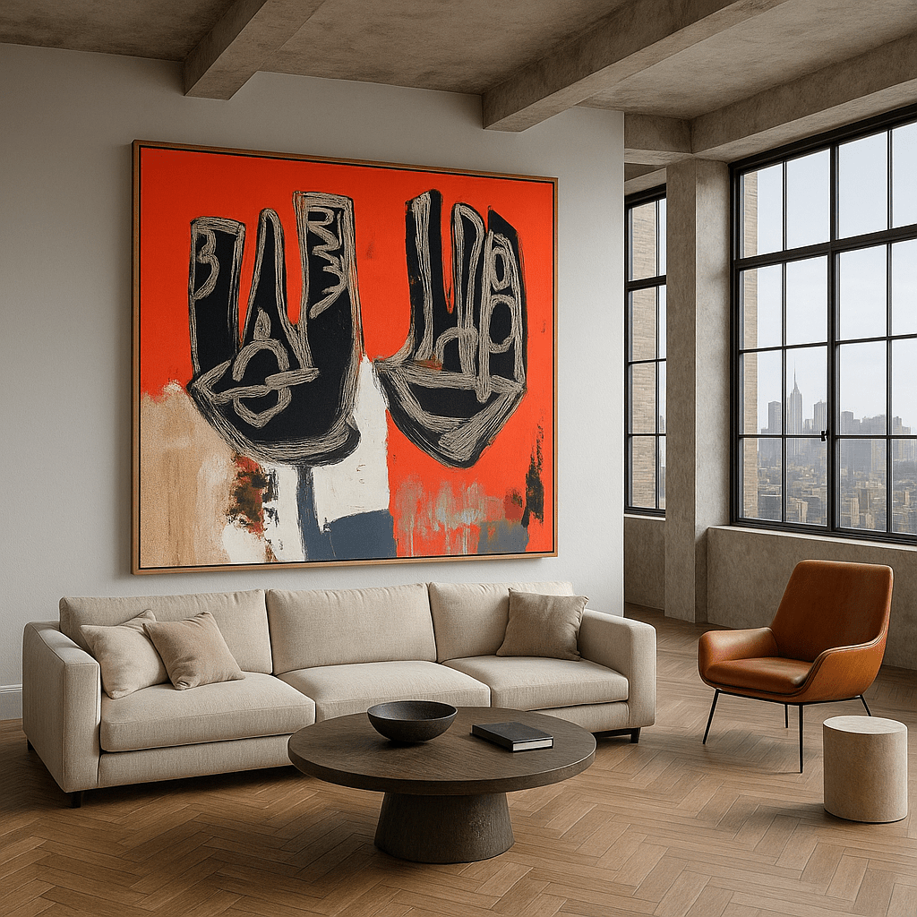 Canvas Print : "Echoes in Red" - Contemporary Minimalist Art modern abstract canvas wall art by Rossetti Art – luxury interior design artwork for living room, bedroom, office – contemporary art piece Contemporary Canvas Art Contemporary canvas print