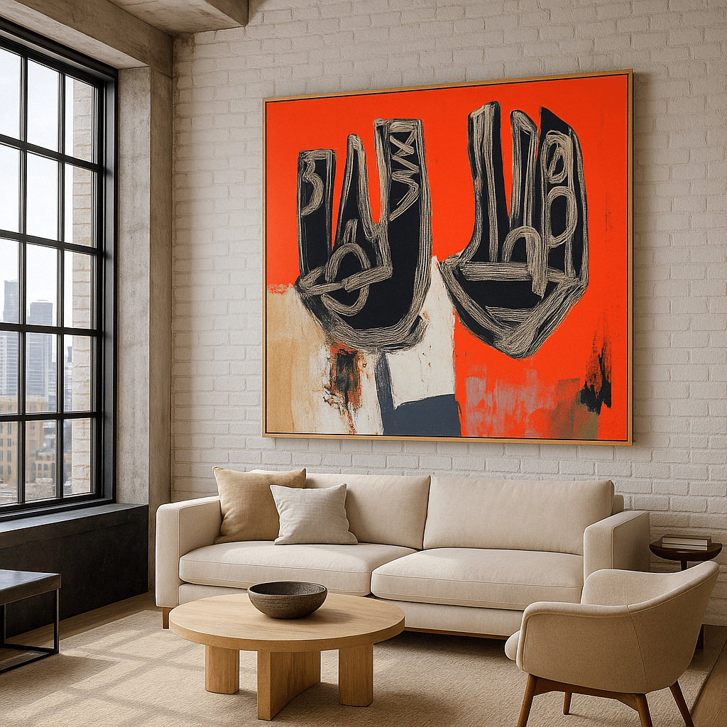 Canvas Print : "Echoes in Red" - Contemporary Minimalist Art modern abstract canvas wall art by Rossetti Art – luxury interior design artwork for living room, bedroom, office – contemporary art piece Contemporary Canvas Art Contemporary canvas print