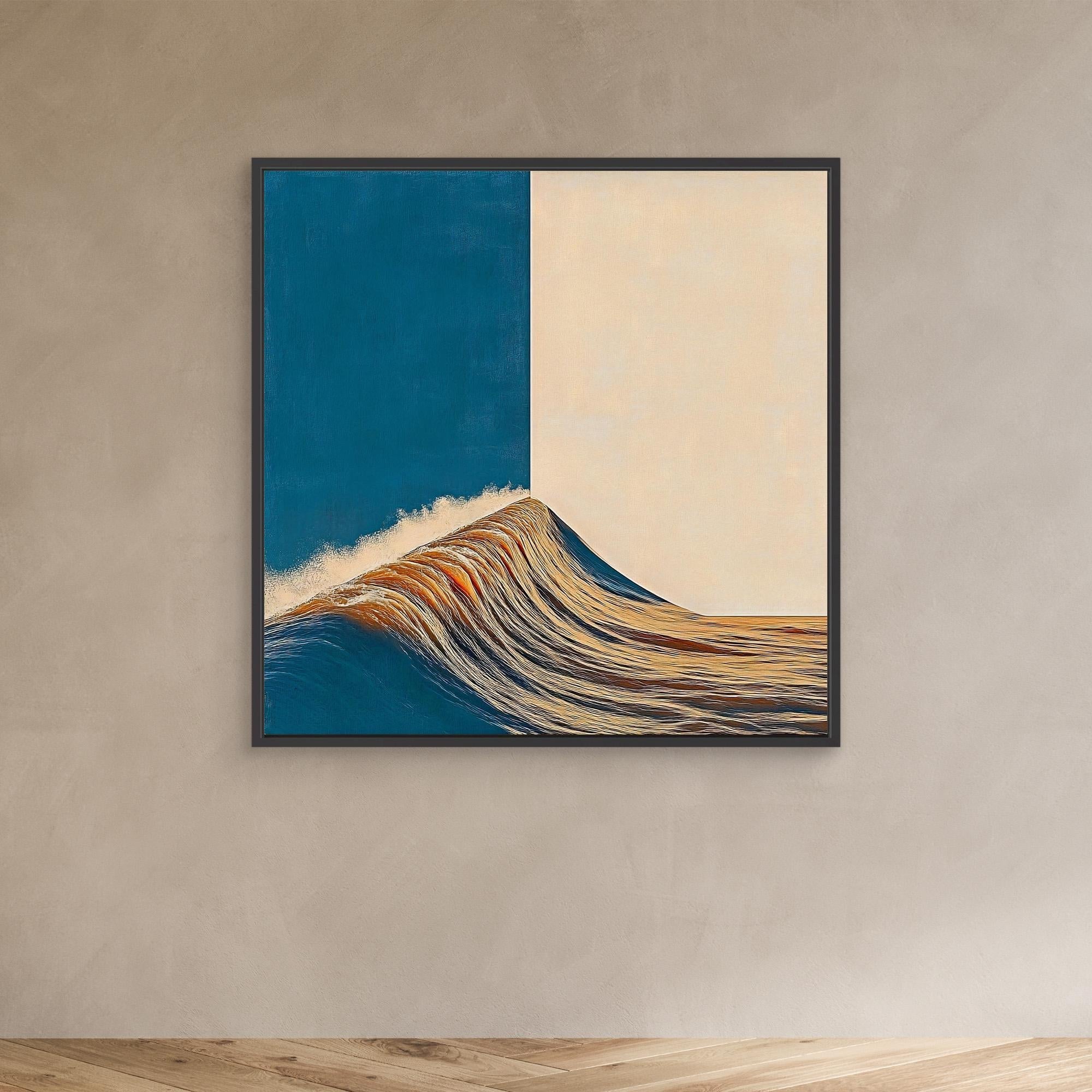 Canvas Print: Edge of Flow – Minimalist Surreal Wave Art modern abstract canvas wall art by Rossetti Art – luxury interior design artwork for living room, bedroom, office – Fluid Motion Art Geometric Abstract Art Minimalist Wave Art