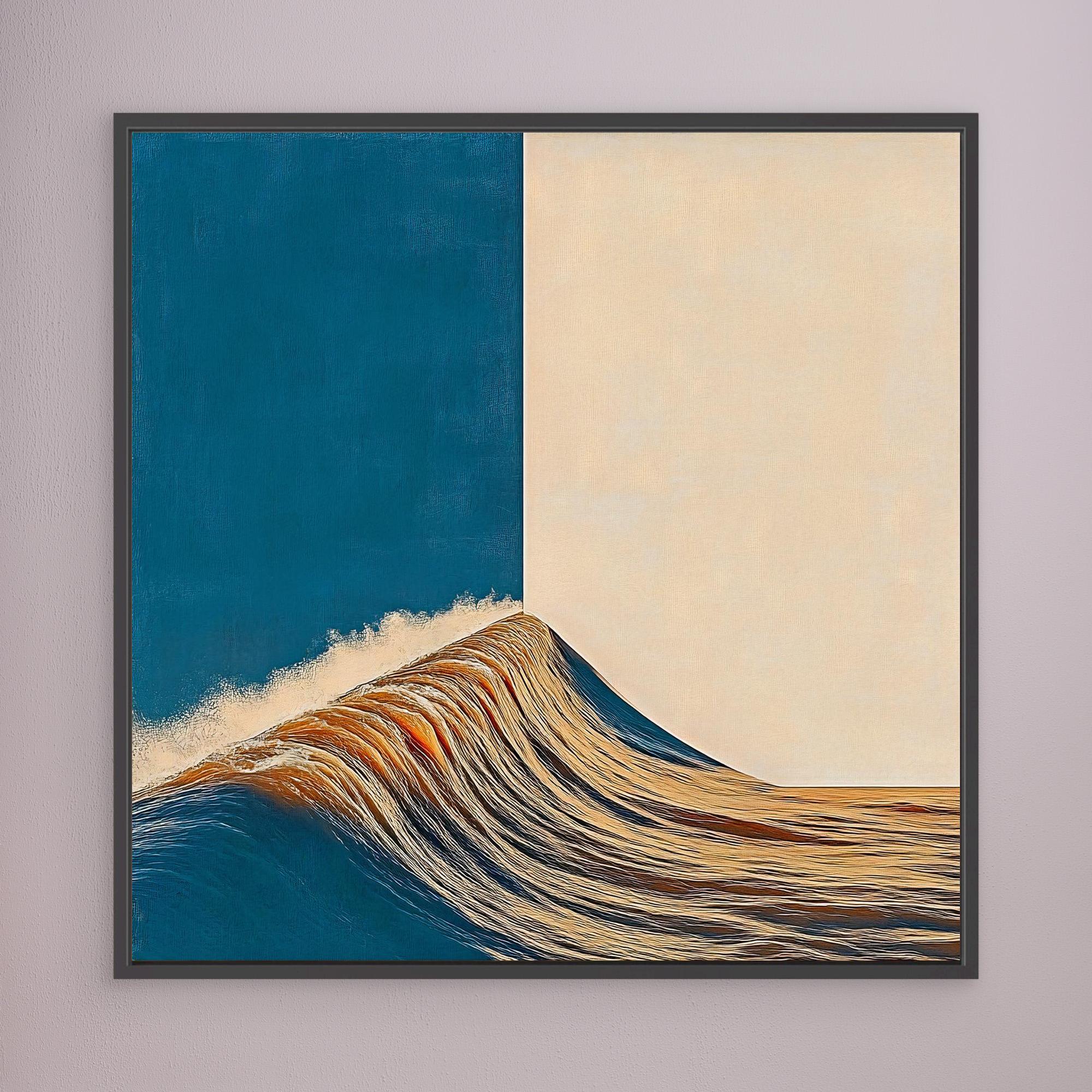 Canvas Print: Edge of Flow – Minimalist Surreal Wave Art modern abstract canvas wall art by Rossetti Art – luxury interior design artwork for living room, bedroom, office – Fluid Motion Art Geometric Abstract Art Minimalist Wave Art