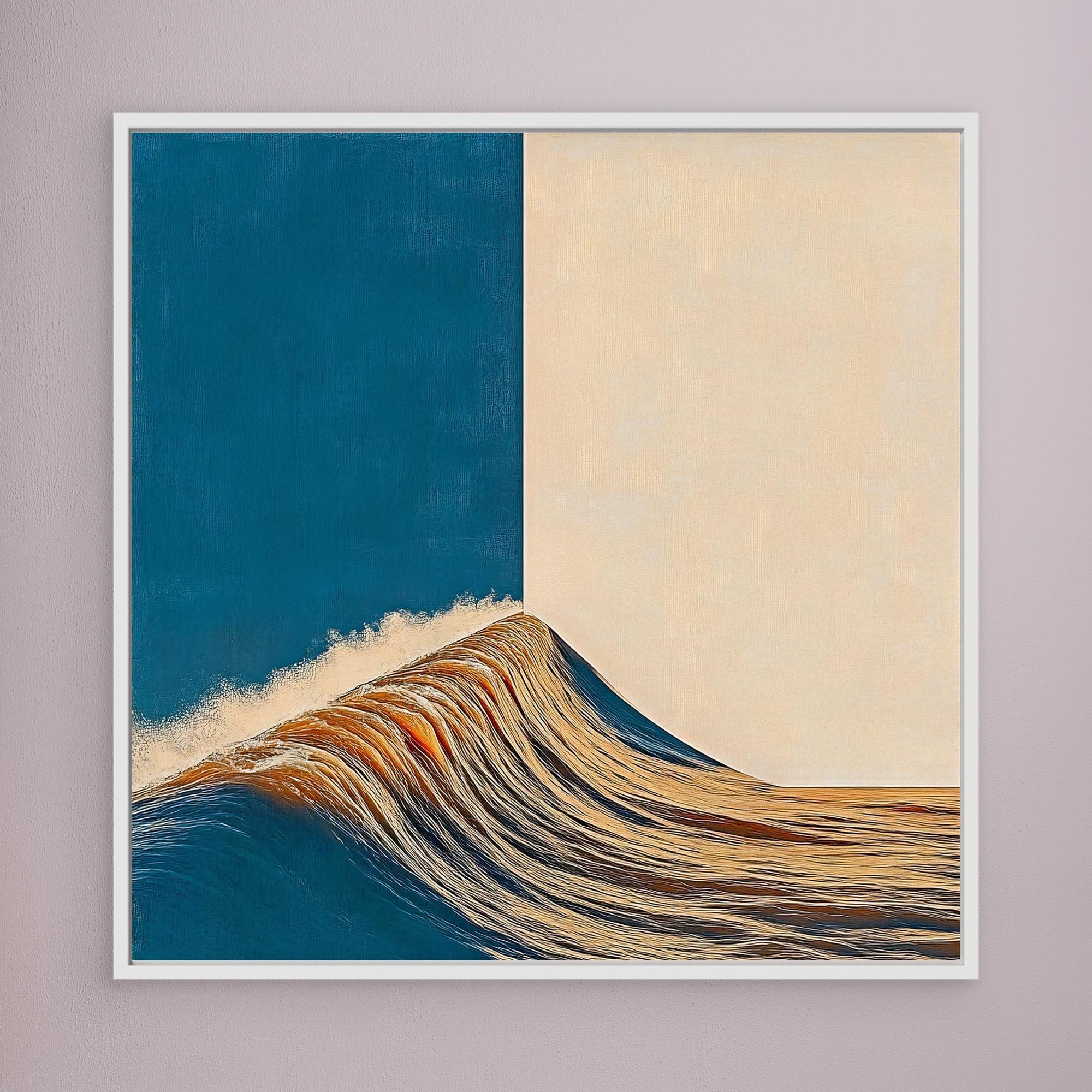 Canvas Print: Edge of Flow – Minimalist Surreal Wave Art modern abstract canvas wall art by Rossetti Art – luxury interior design artwork for living room, bedroom, office – Fluid Motion Art Geometric Abstract Art Minimalist Wave Art