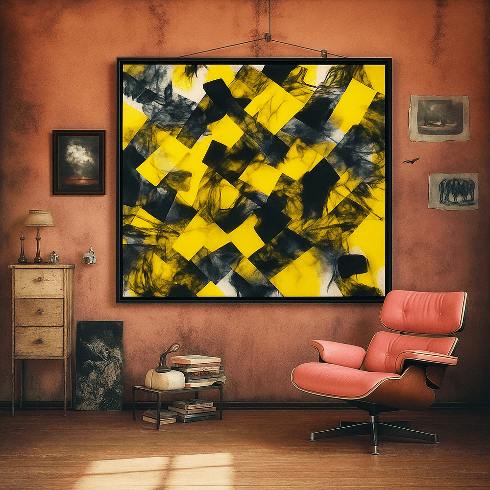Yellow Abstract Wall Art Canvas Print | Rossetti Art