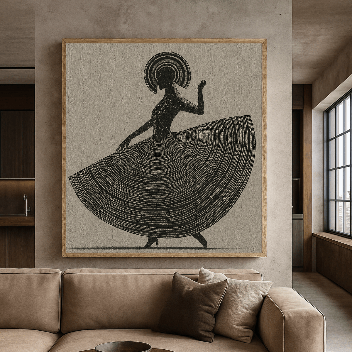 Canvas Print: Elegant Silhouette Dance – Minimalist Canvas Wall Art for Modern Interiors modern abstract canvas wall art by Rossetti Art – luxury interior design artwork for living room, bedroom, office – abstract wall art canvas print art Chiara Rossetti