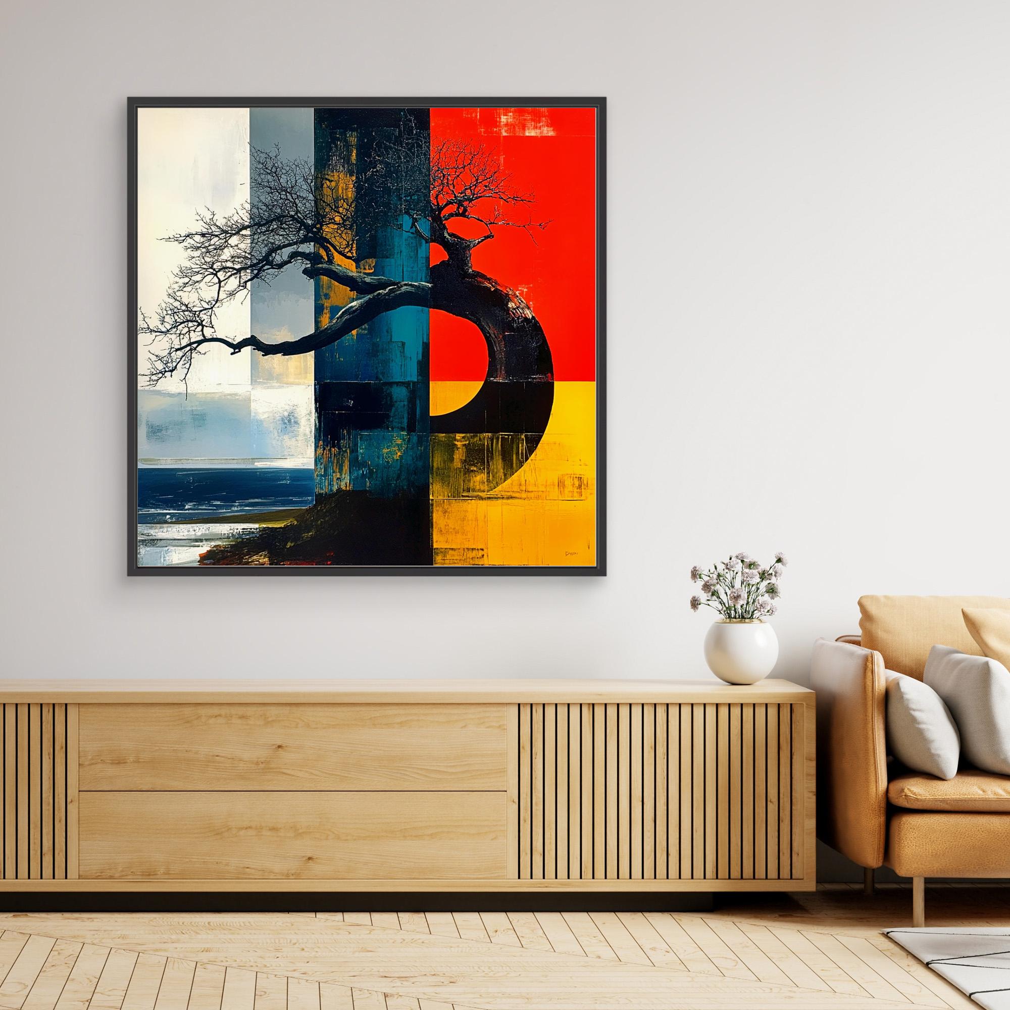 Canvas Print: Elemental Balance - Abstract Nature Wall Art modern abstract canvas wall art by Rossetti Art – luxury interior design artwork for living room, bedroom, office – abstract nature wall art balance and harmony artwork bold geometric artwork