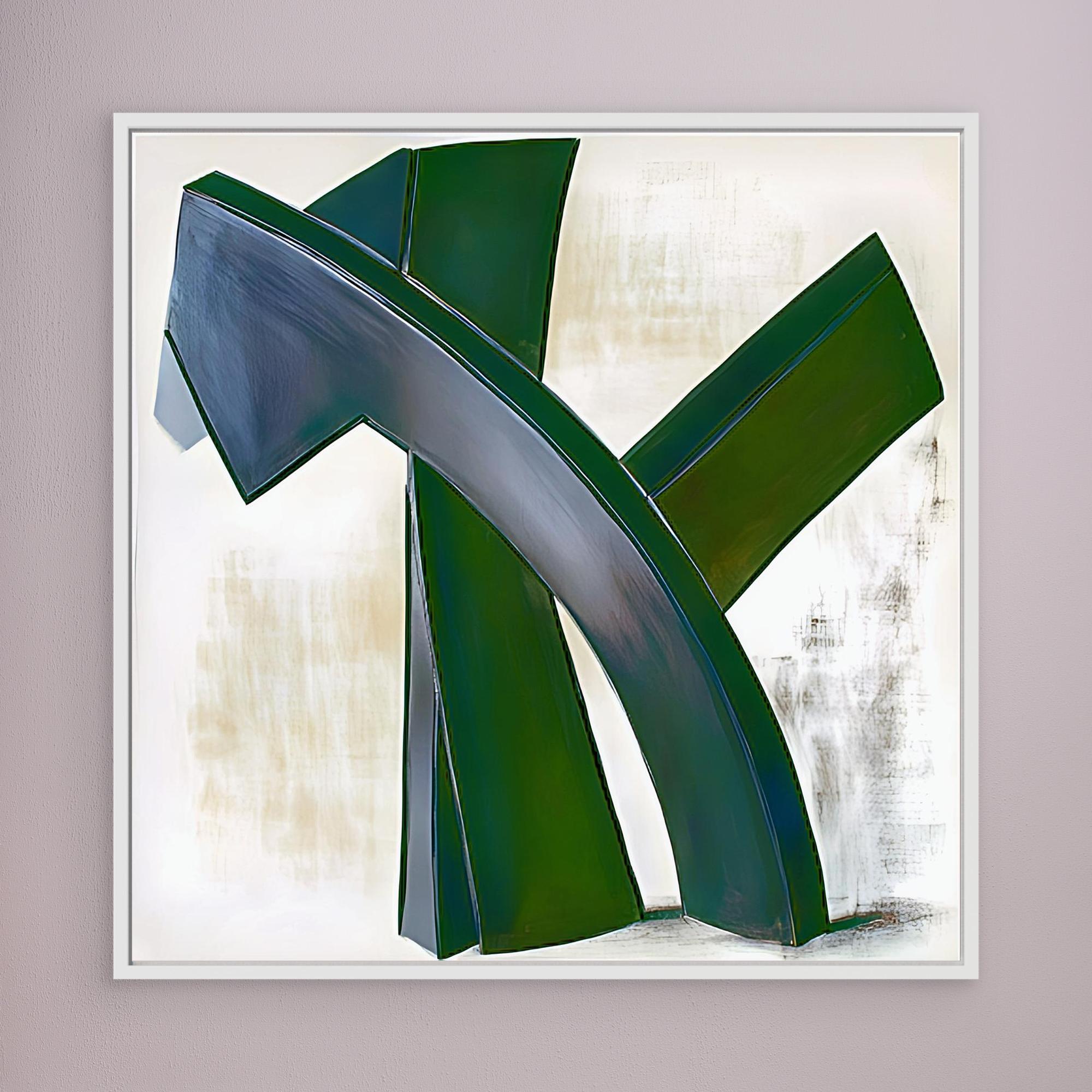 Canvas Print: Emerald Motion - Abstract Modern Wall Art modern abstract canvas wall art by Rossetti Art – luxury interior design artwork for living room, bedroom, office – abstract wall art bold statement artwork contemporary abstract painting