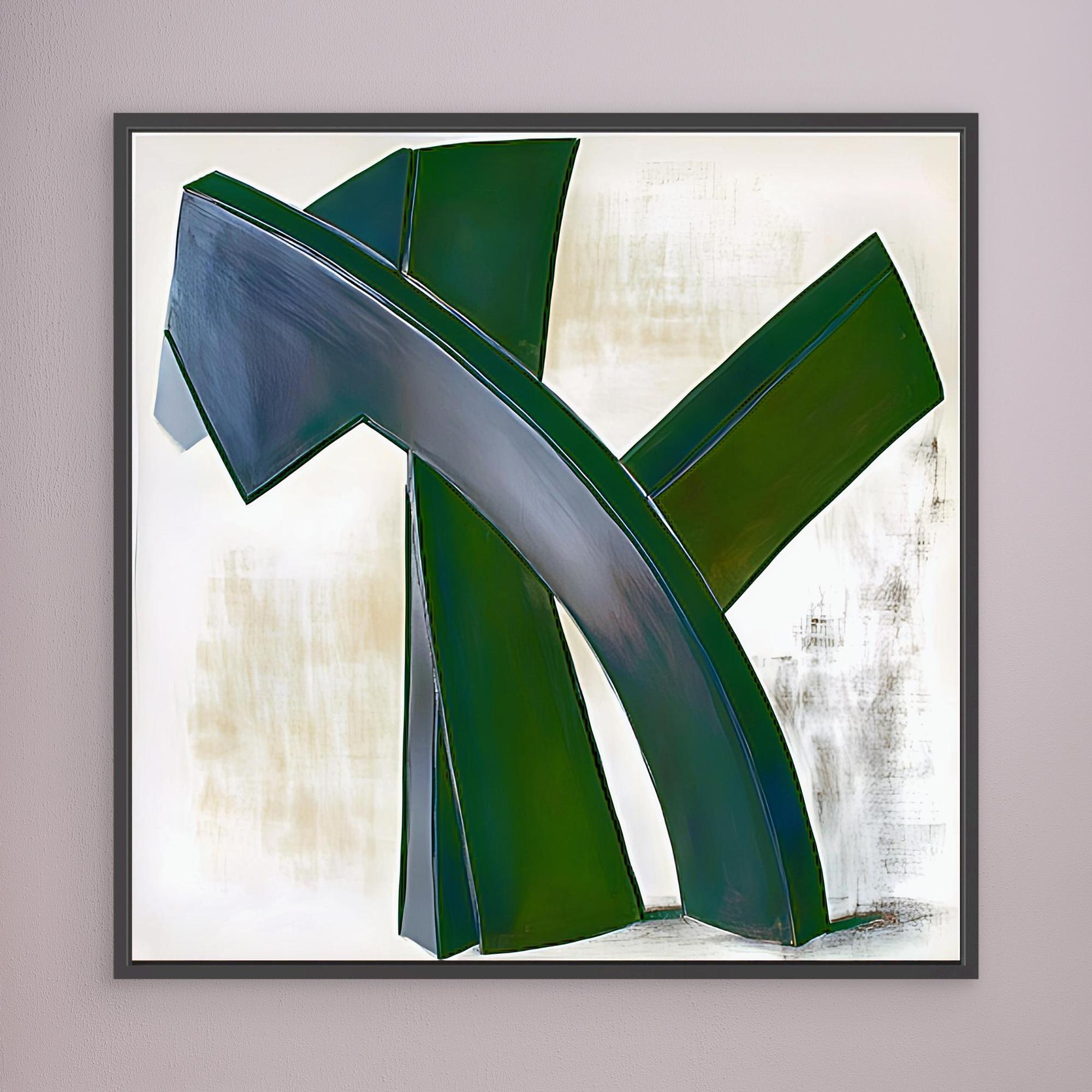 Canvas Print: Emerald Motion - Abstract Modern Wall Art modern abstract canvas wall art by Rossetti Art – luxury interior design artwork for living room, bedroom, office – abstract wall art bold statement artwork contemporary abstract painting
