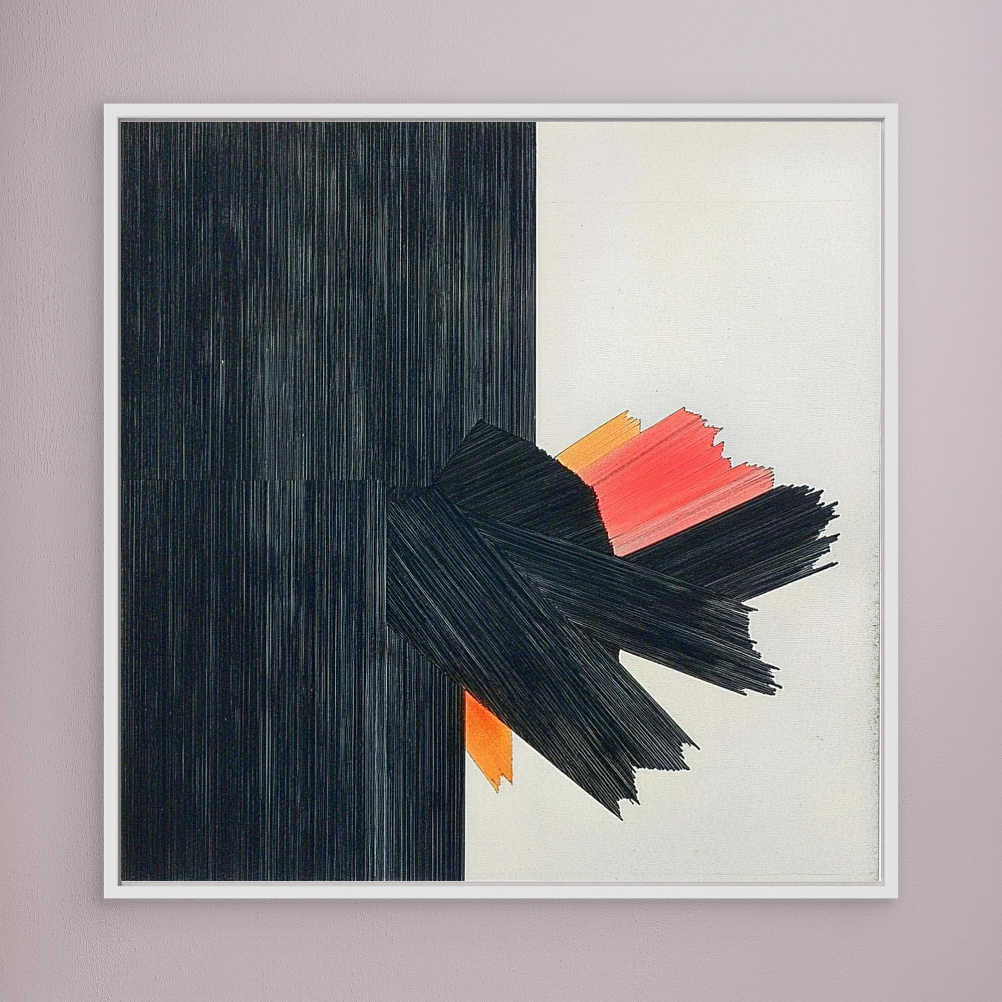 Canvas Print: Eruption of Contrast - Modern Abstract Art modern abstract canvas wall art by Rossetti Art – luxury interior design artwork for living room, bedroom, office – Bold Wall Art Contemporary Art for Sale Industrial Wall Art