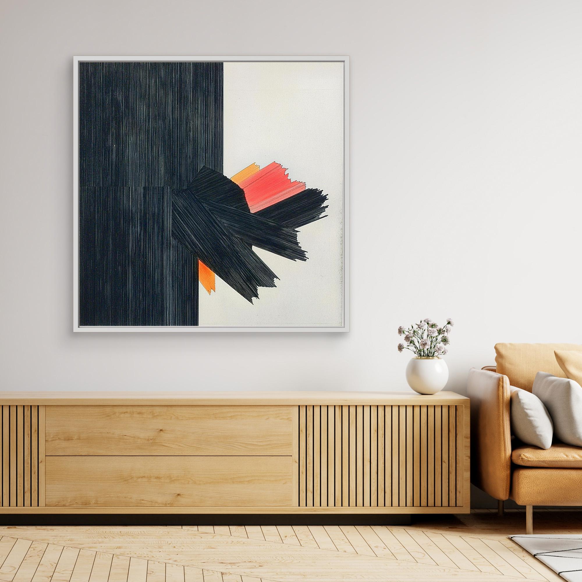 Canvas Print: Eruption of Contrast - Modern Abstract Art modern abstract canvas wall art by Rossetti Art – luxury interior design artwork for living room, bedroom, office – Bold Wall Art Contemporary Art for Sale Industrial Wall Art