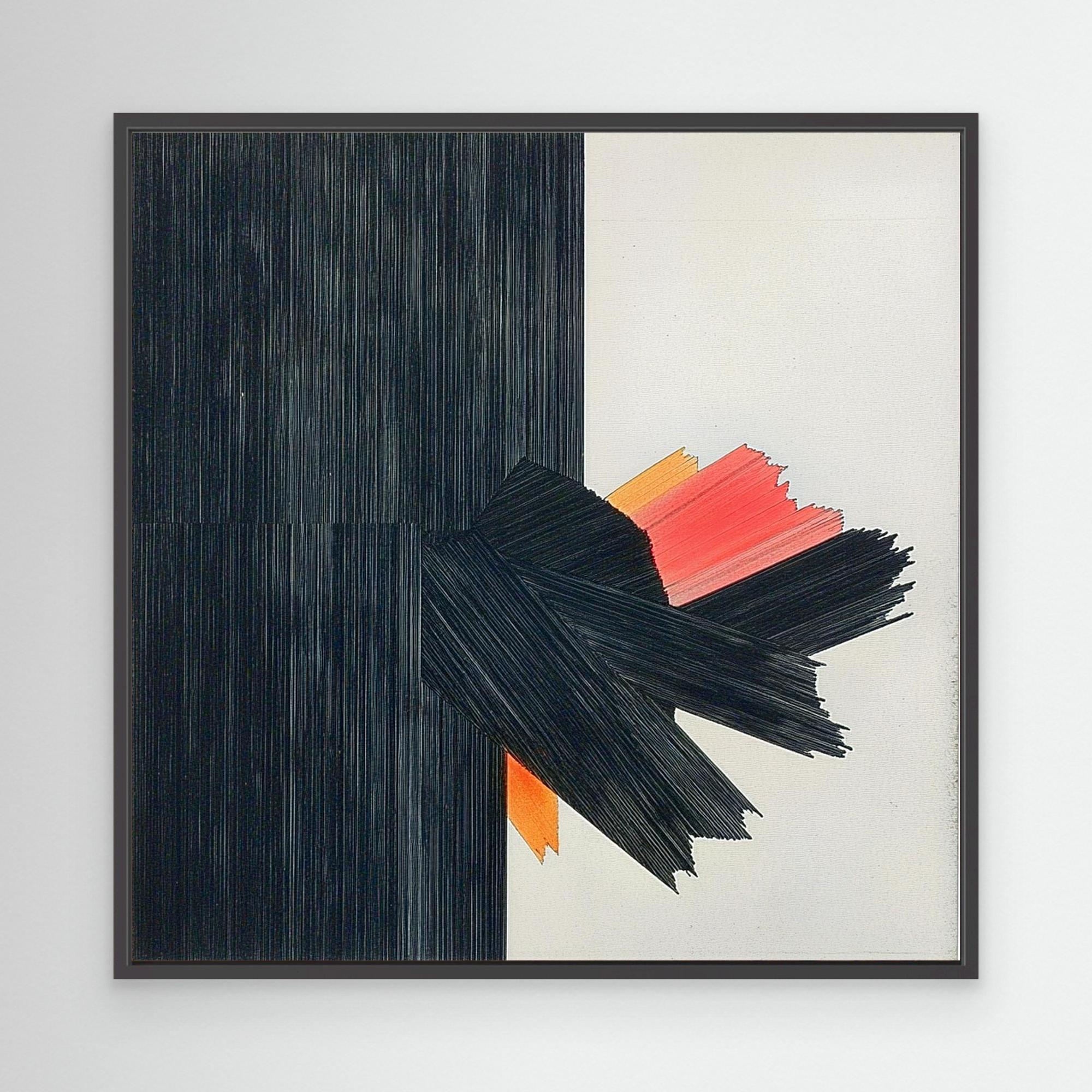 Canvas Print: Eruption of Contrast - Modern Abstract Art modern abstract canvas wall art by Rossetti Art – luxury interior design artwork for living room, bedroom, office – Bold Wall Art Contemporary Art for Sale Industrial Wall Art