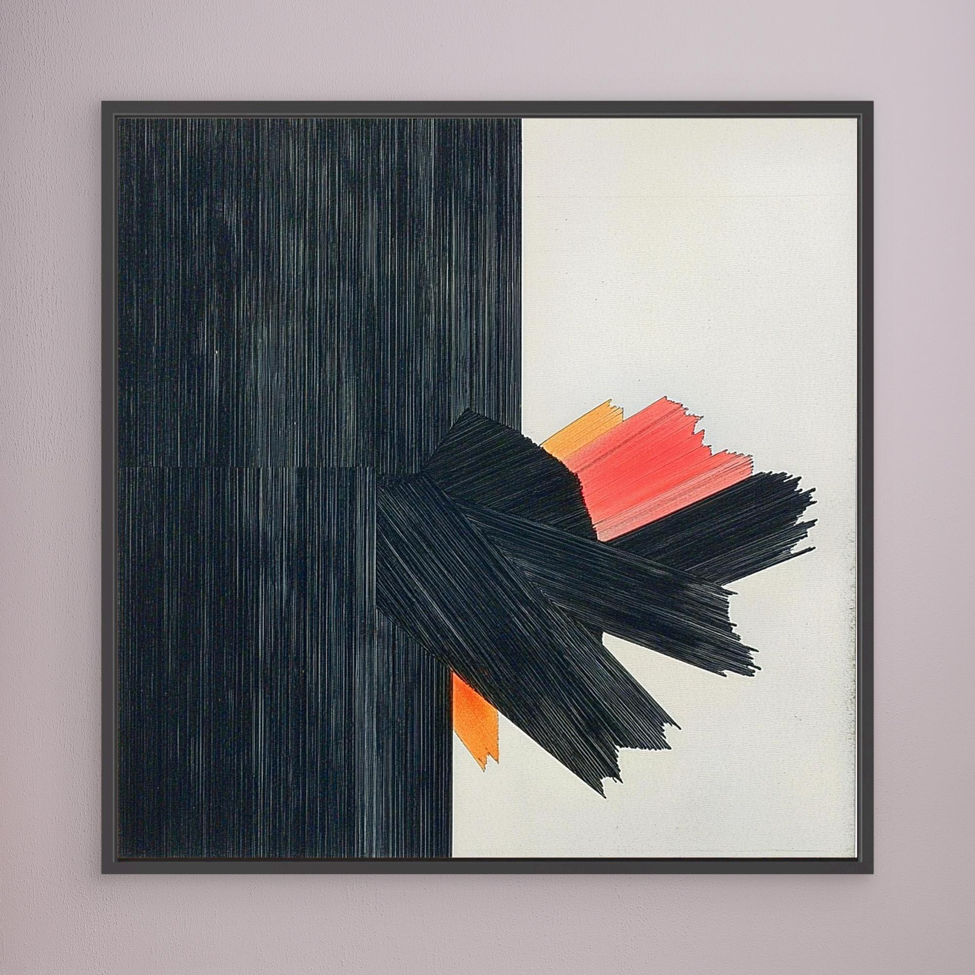 Canvas Print: Eruption of Contrast - Modern Abstract Art modern abstract canvas wall art by Rossetti Art – luxury interior design artwork for living room, bedroom, office – Bold Wall Art Contemporary Art for Sale Industrial Wall Art