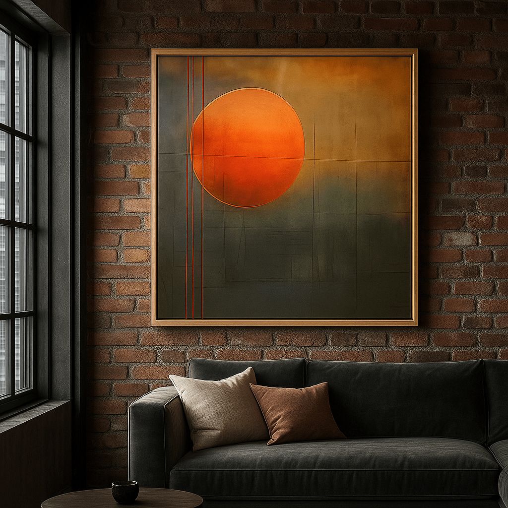 Canvas Print: Eternal Dawn – Wabi Sabi Abstract Sun Canvas Print | Rossetti Art modern abstract canvas wall art by Rossetti Art – luxury interior design artwork for living room, bedroom, office – abstract wall art canvas print art Chiara Rossetti