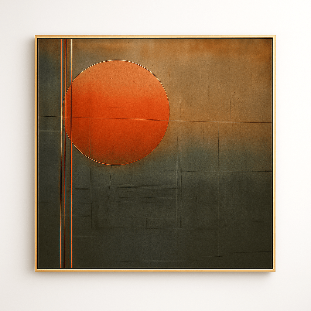 Canvas Print: Eternal Dawn – Wabi Sabi Abstract Sun Canvas Print | Rossetti Art modern abstract canvas wall art by Rossetti Art – luxury interior design artwork for living room, bedroom, office – abstract wall art canvas print art Chiara Rossetti