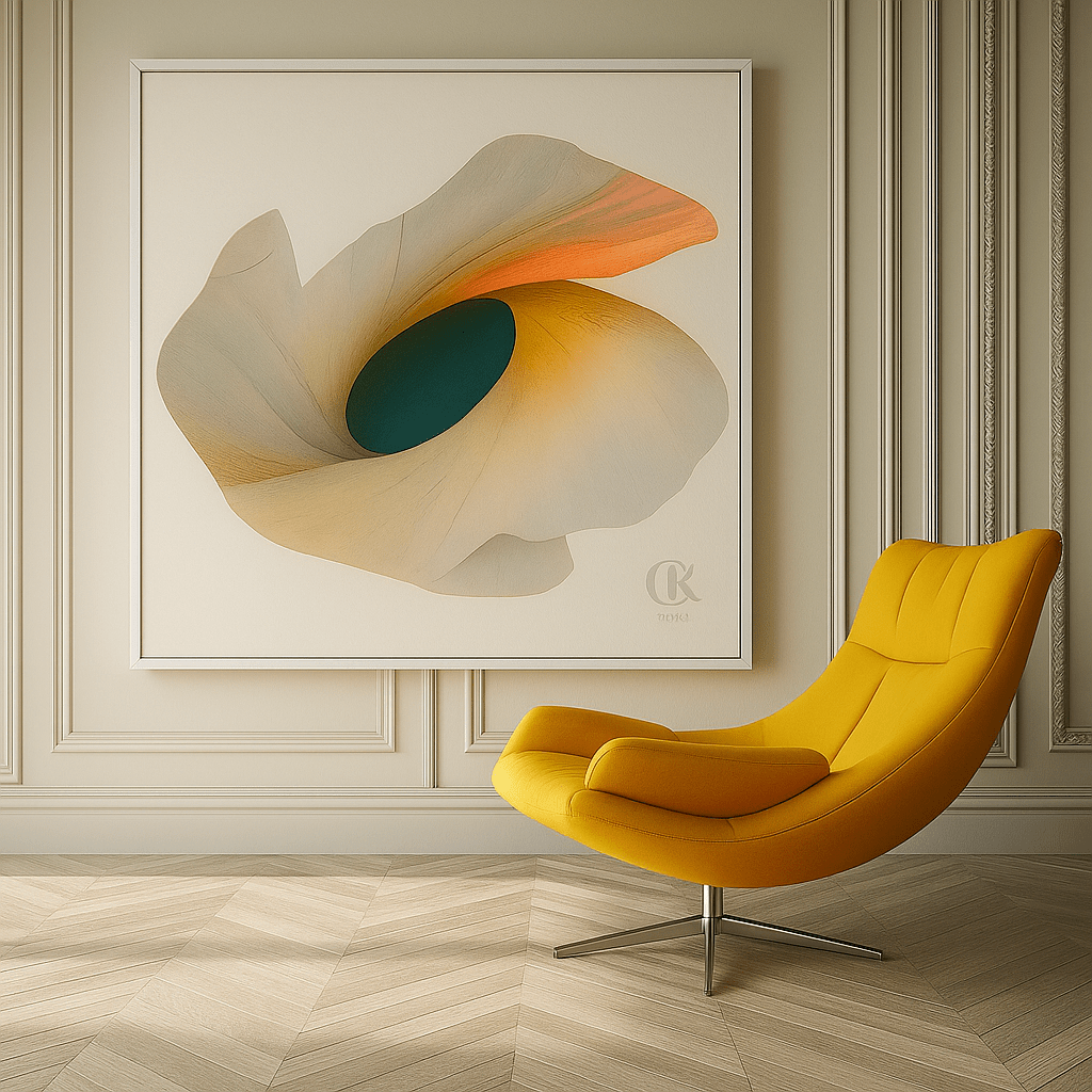 Canvas Print: Ethereal Bloom - Abstract Organic Wall Art modern abstract canvas wall art by Rossetti Art – luxury interior design artwork for living room, bedroom, office – abstract organic wall art contemporary statement painting dreamlike artistic expression