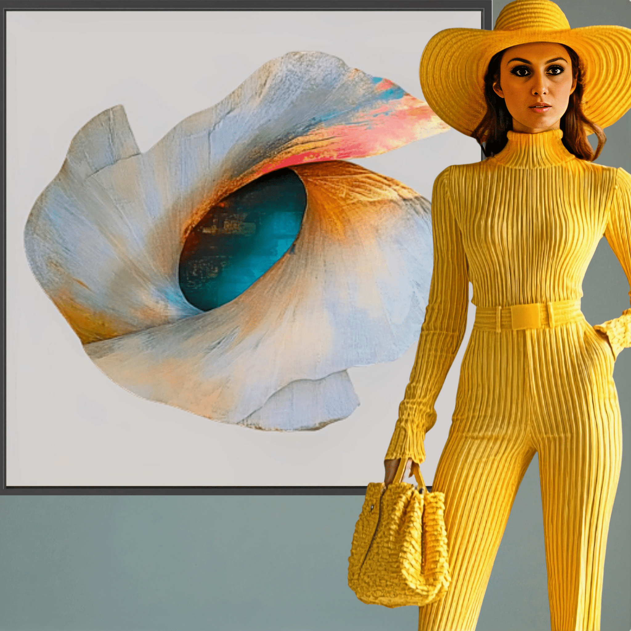 Canvas Print: Ethereal Bloom - Abstract Organic Wall Art modern abstract canvas wall art by Rossetti Art – luxury interior design artwork for living room, bedroom, office – abstract organic wall art contemporary statement painting dreamlike artistic expression