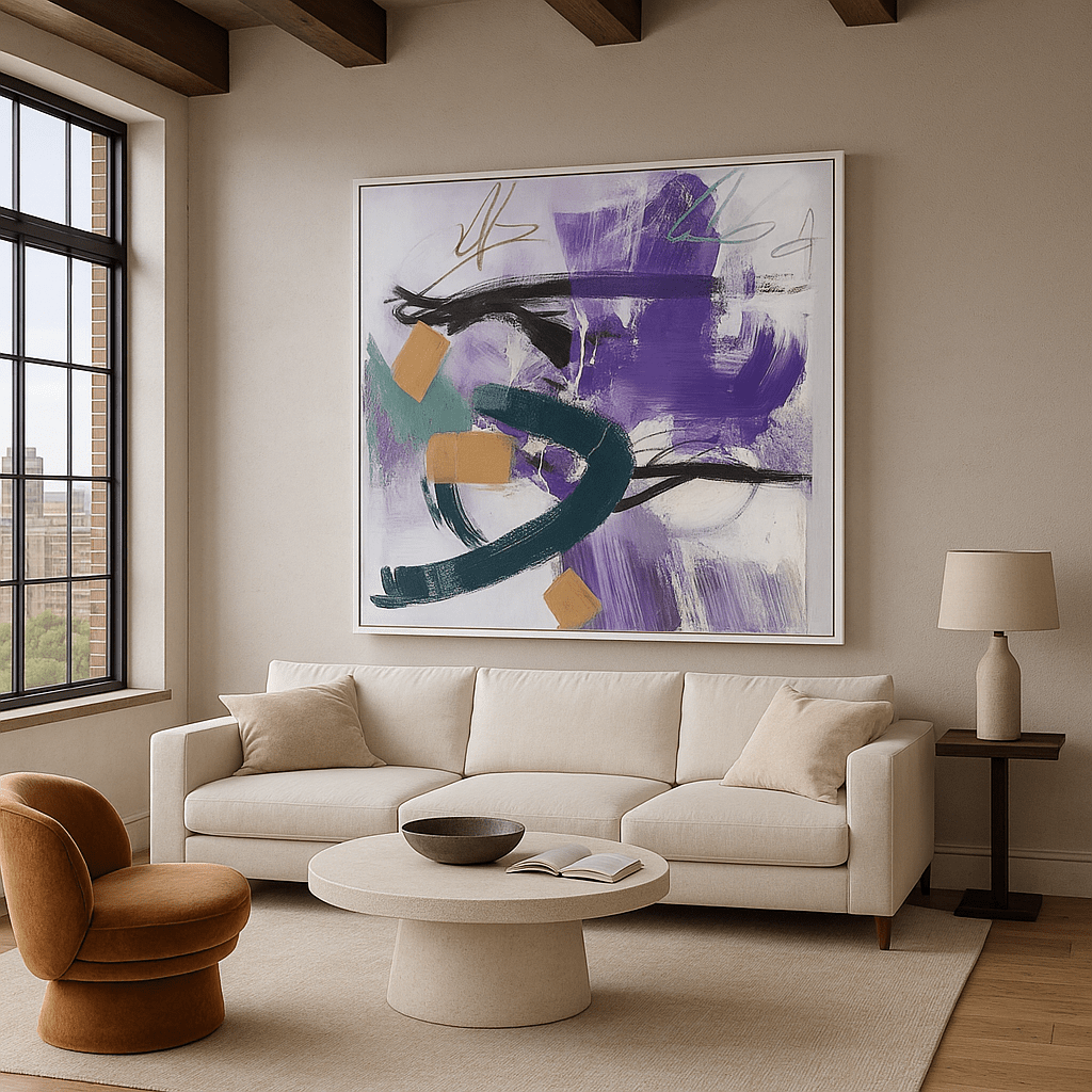 Canvas Print : "Ethereal Dance" - Abstract Expressionist Art Print modern abstract canvas wall art by Rossetti Art – luxury interior design artwork for living room, bedroom, office – Minimalist abstract art Minimalist Abstract Canvas Art Minimalist Art for Sale