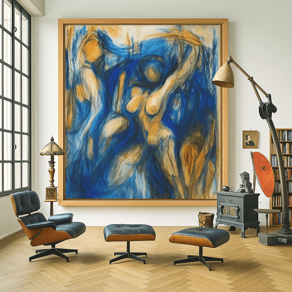 Canvas Print: "Ethereal Dance" - Abstract Figurative Wall Art modern abstract canvas wall art by Rossetti Art – luxury interior design artwork for living room, bedroom, office – contemporary art piece Contemporary Canvas Art Contemporary canvas print