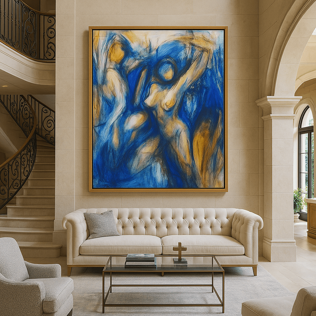 Canvas Print: "Ethereal Dance" - Abstract Figurative Wall Art modern abstract canvas wall art by Rossetti Art – luxury interior design artwork for living room, bedroom, office – contemporary art piece Contemporary Canvas Art Contemporary canvas print