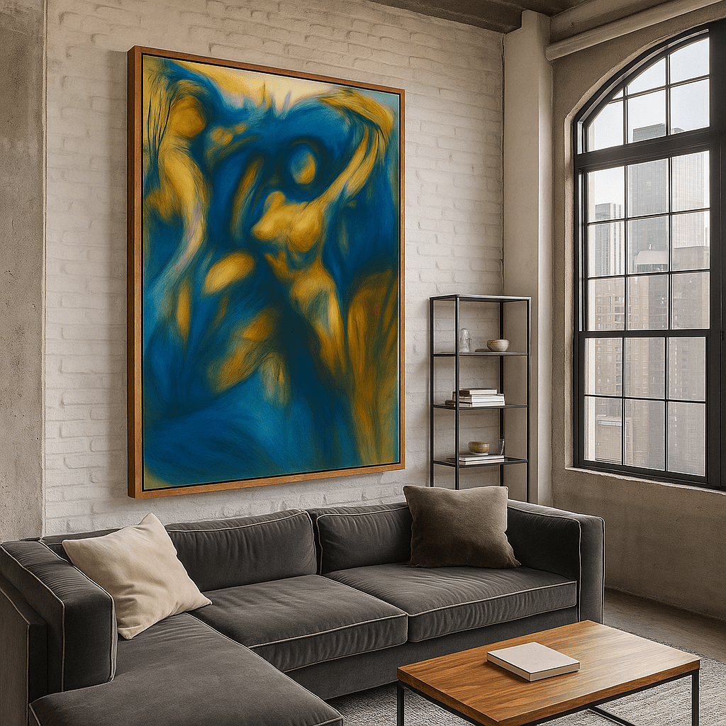 Canvas Print: "Ethereal Dance" - Abstract Figurative Wall Art modern abstract canvas wall art by Rossetti Art – luxury interior design artwork for living room, bedroom, office – contemporary art piece Contemporary Canvas Art Contemporary canvas print