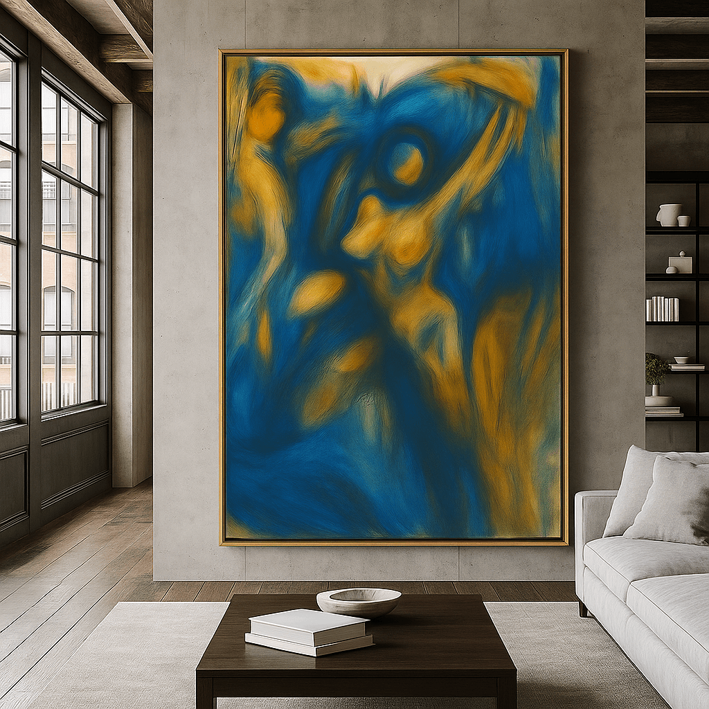 Canvas Print: "Ethereal Dance" - Abstract Figurative Wall Art modern abstract canvas wall art by Rossetti Art – luxury interior design artwork for living room, bedroom, office – contemporary art piece Contemporary Canvas Art Contemporary canvas print