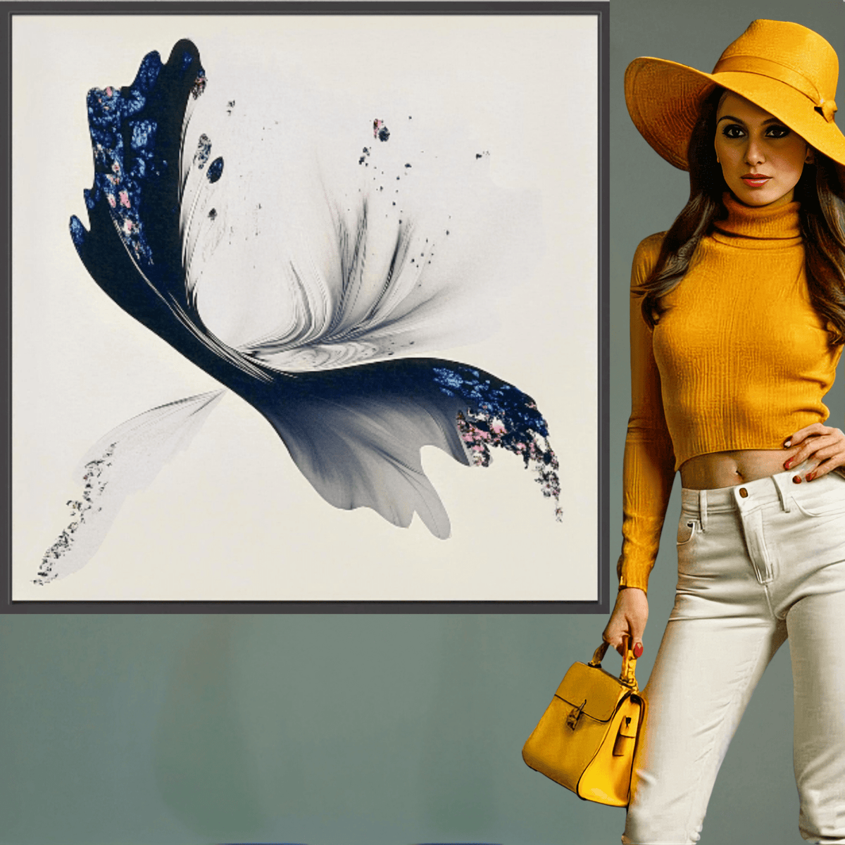 Canvas Print: Ethereal Flight – Abstract Butterfly Art modern abstract canvas wall art by Rossetti Art – luxury interior design artwork for living room, bedroom, office –