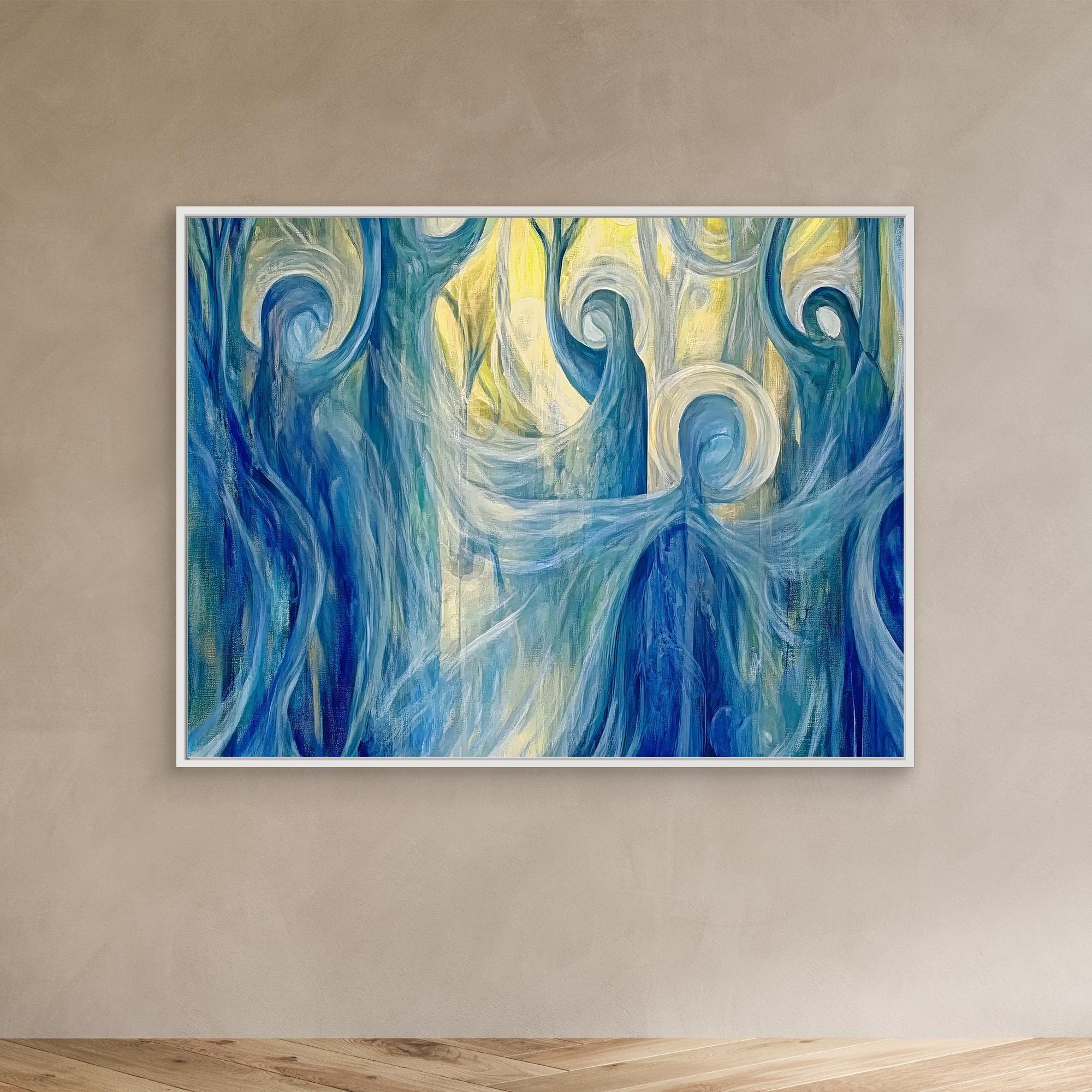 Canvas Print: "Ethereal Guardians" - Mystical Abstract Canvas Art modern abstract canvas wall art by Rossetti Art – luxury interior design artwork for living room, bedroom, office – Bold Imaginative Wall Art Cosmic Wall Art Dreamlike Canvas Art