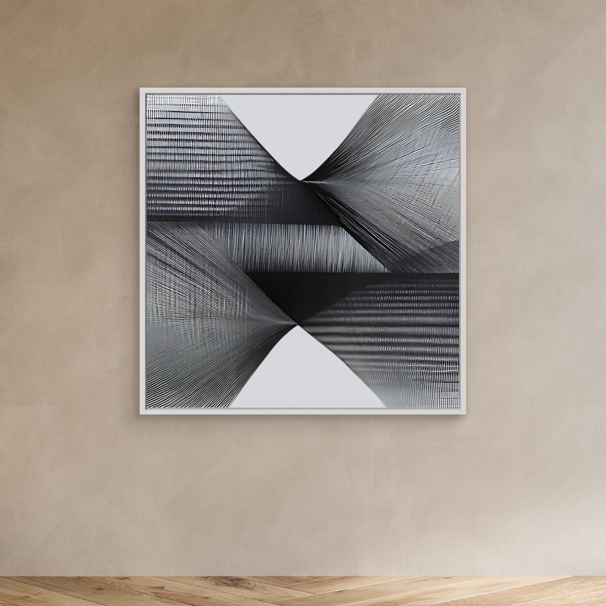 Canvas Print: "Ethereal Motion" - Abstract Monochrome Wall Art modern abstract canvas wall art by Rossetti Art – luxury interior design artwork for living room, bedroom, office – Black And White Art Black and white artwork black and white canvas